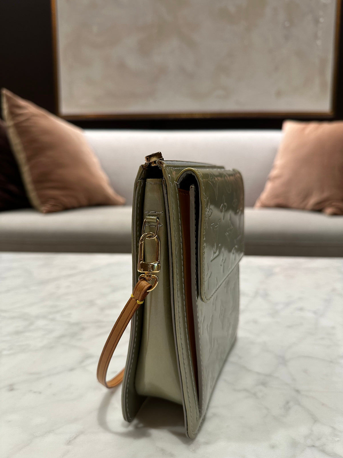 Louis Vuitton Silver Monogram Vernis Mott Bag