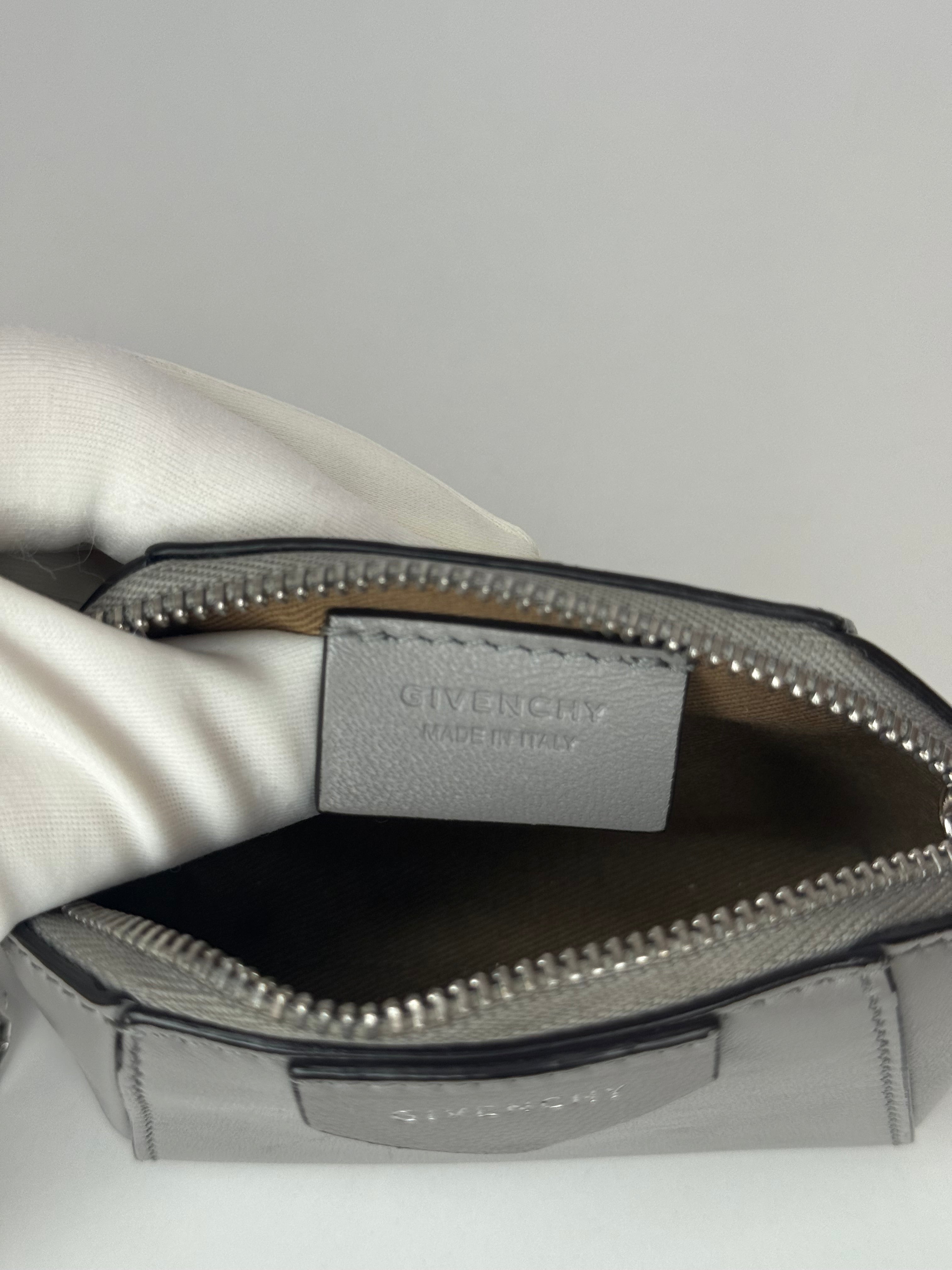 Givenchy Baby Antigona Grey Leather with Chain Mini Bag/Charm