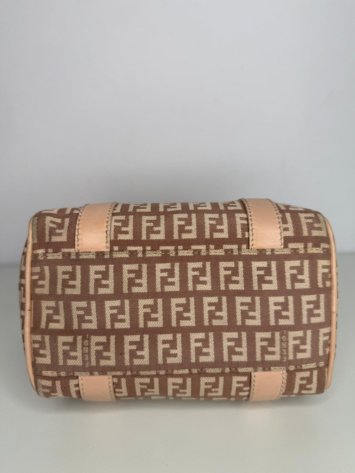Fendi Zucchino Canvas Mini Boston Bag Pink