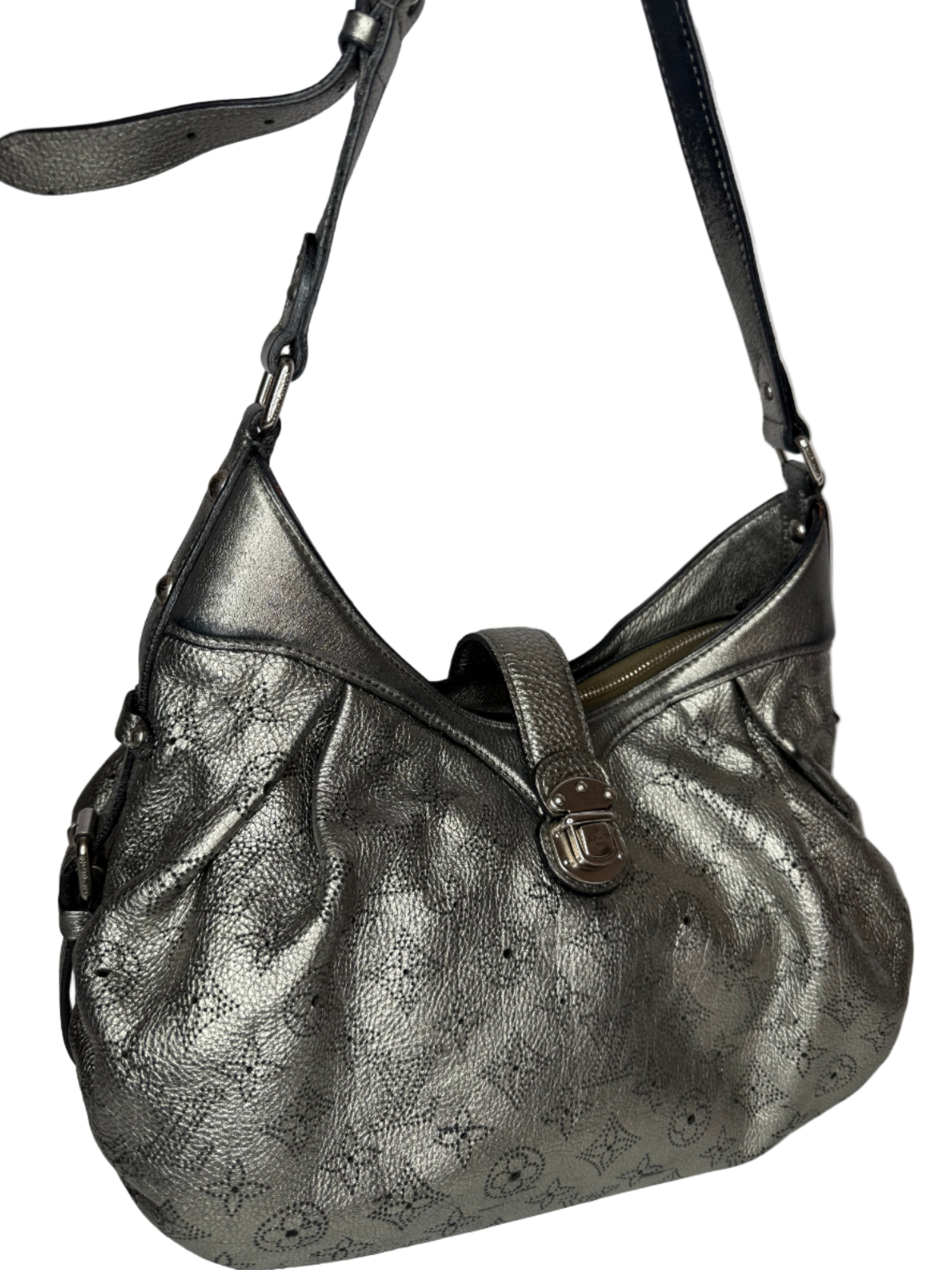 Louis Vuitton Argent Monogram Mahina Leather XS Bag