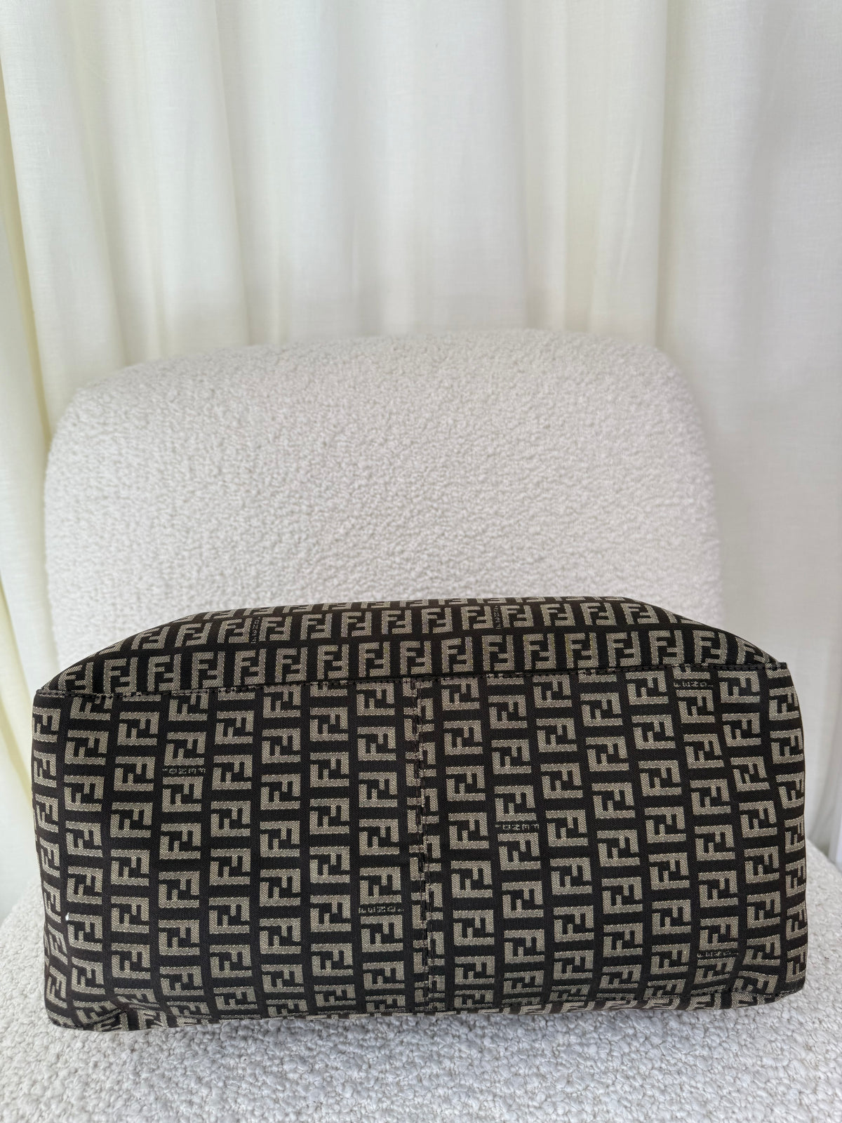 Fendi Zucchino Canvas and Leather Shopper Tote