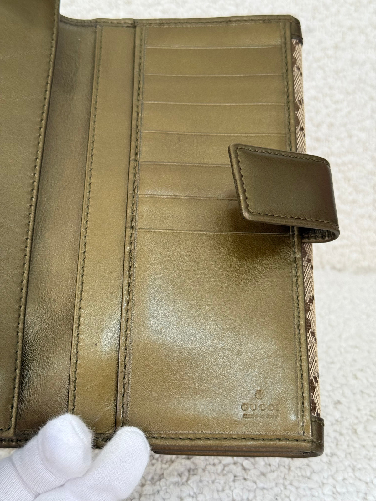 Gucci GG Interlocking Canvas Bifold Long Wallet Brown