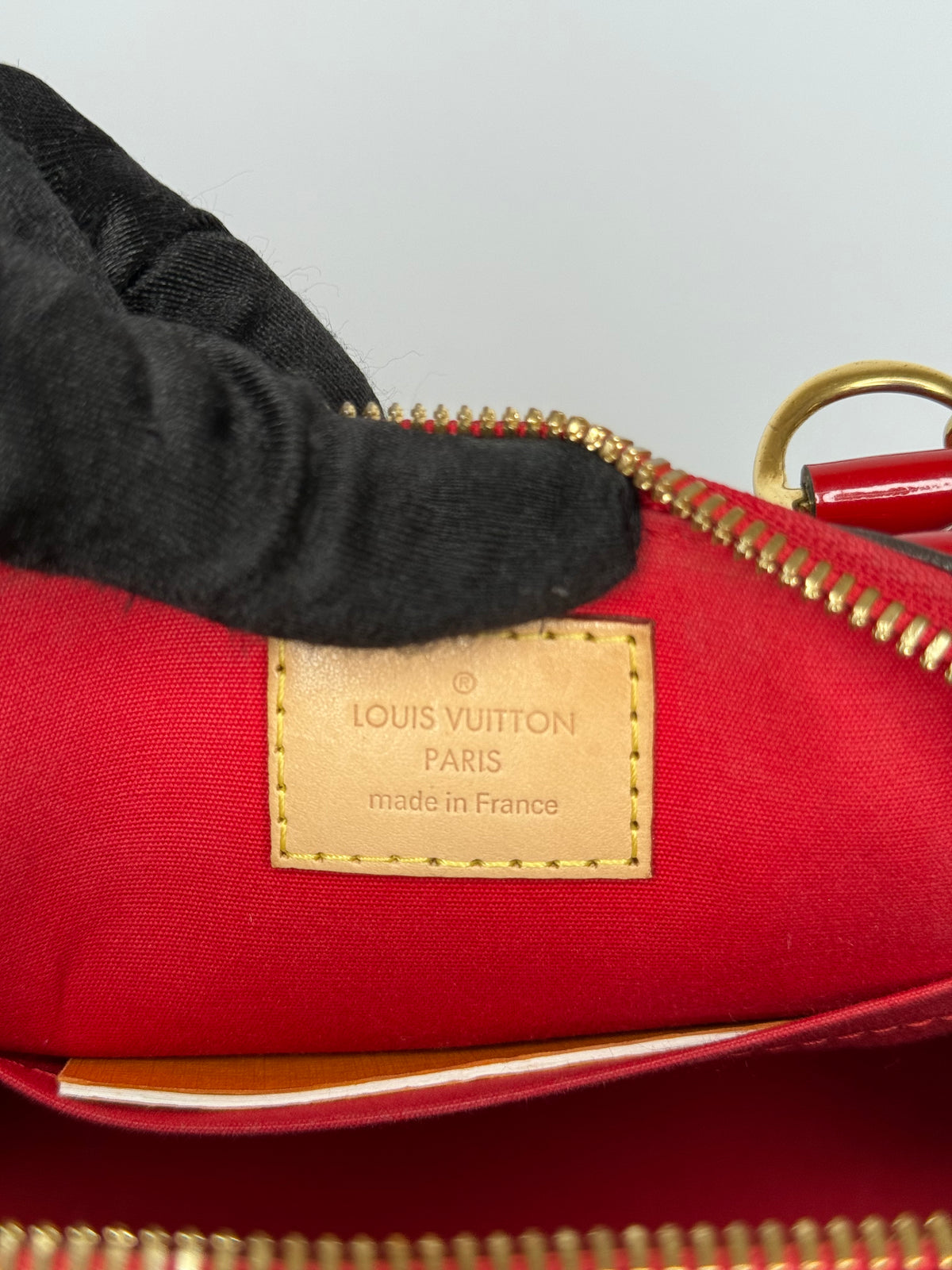 Louis Vuitton Alma BB Red Monogram Vernis Leather