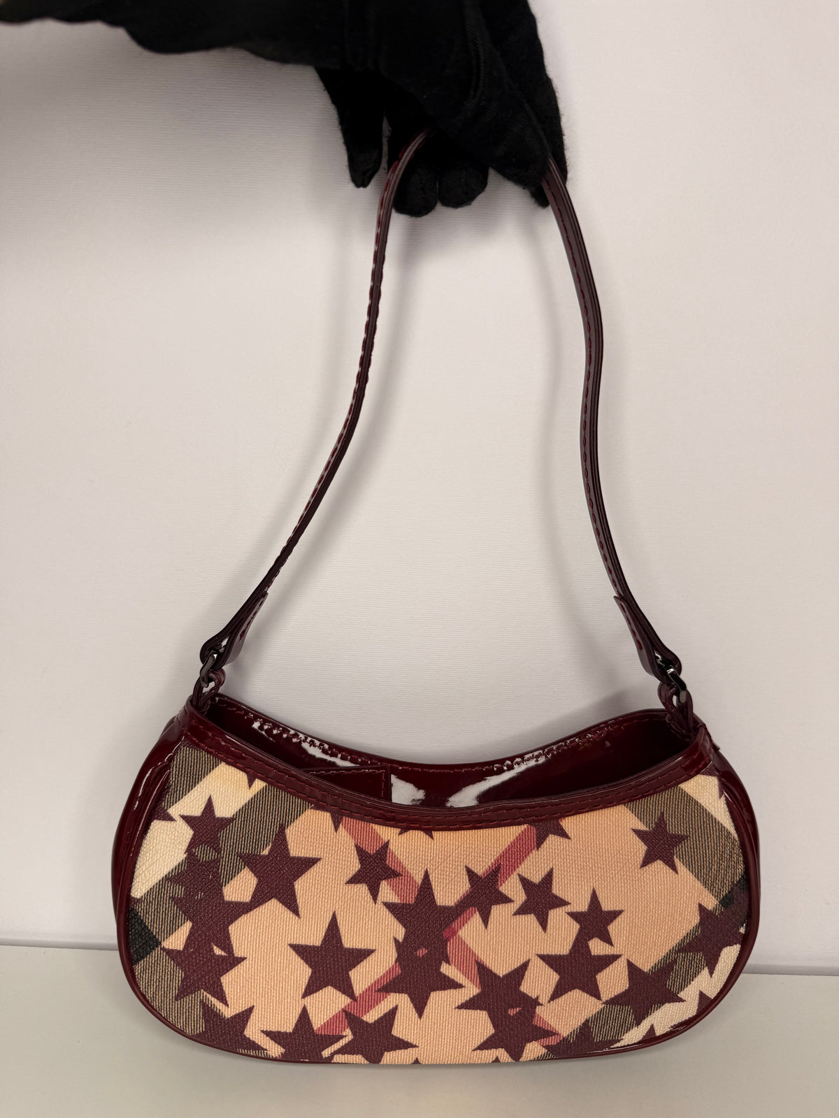 Burberry Beige/Burgundy Painswick Nova Printed Star Pochette