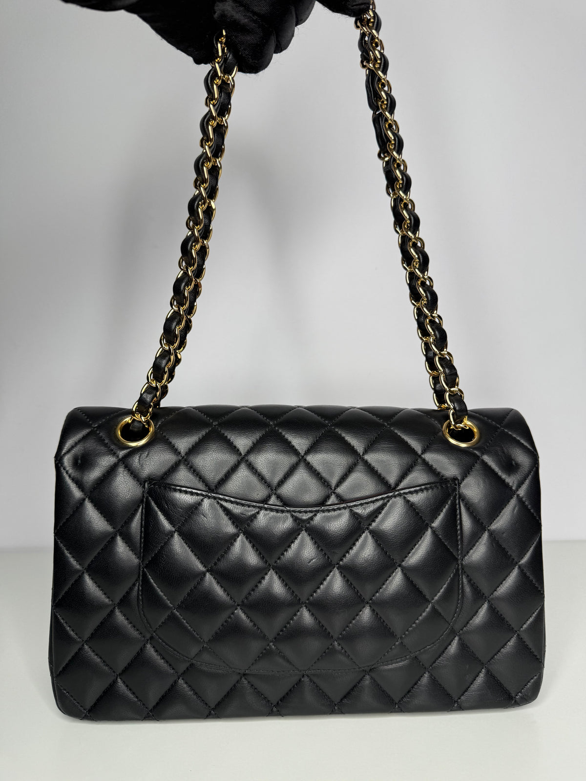 Chanel Medium Classic Flap Bag in Black Lambskin with Gold Hardware