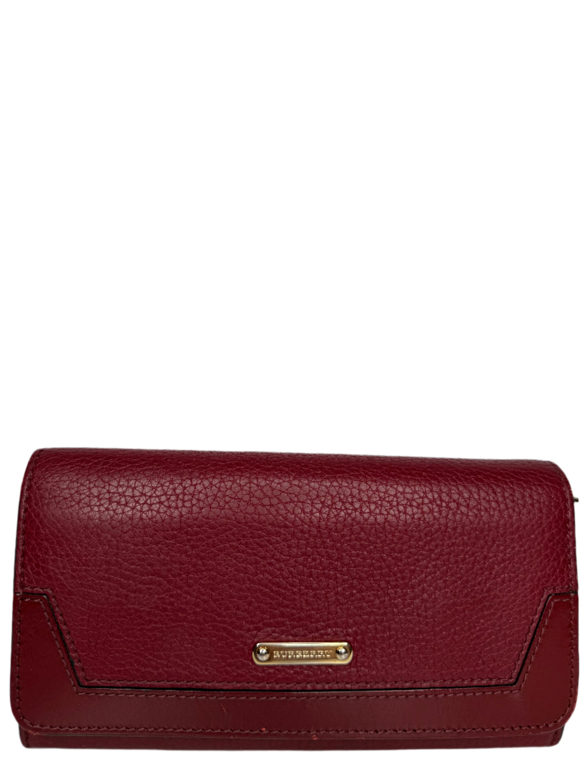 Burberry Burgundy Leather Ziggy Wallet