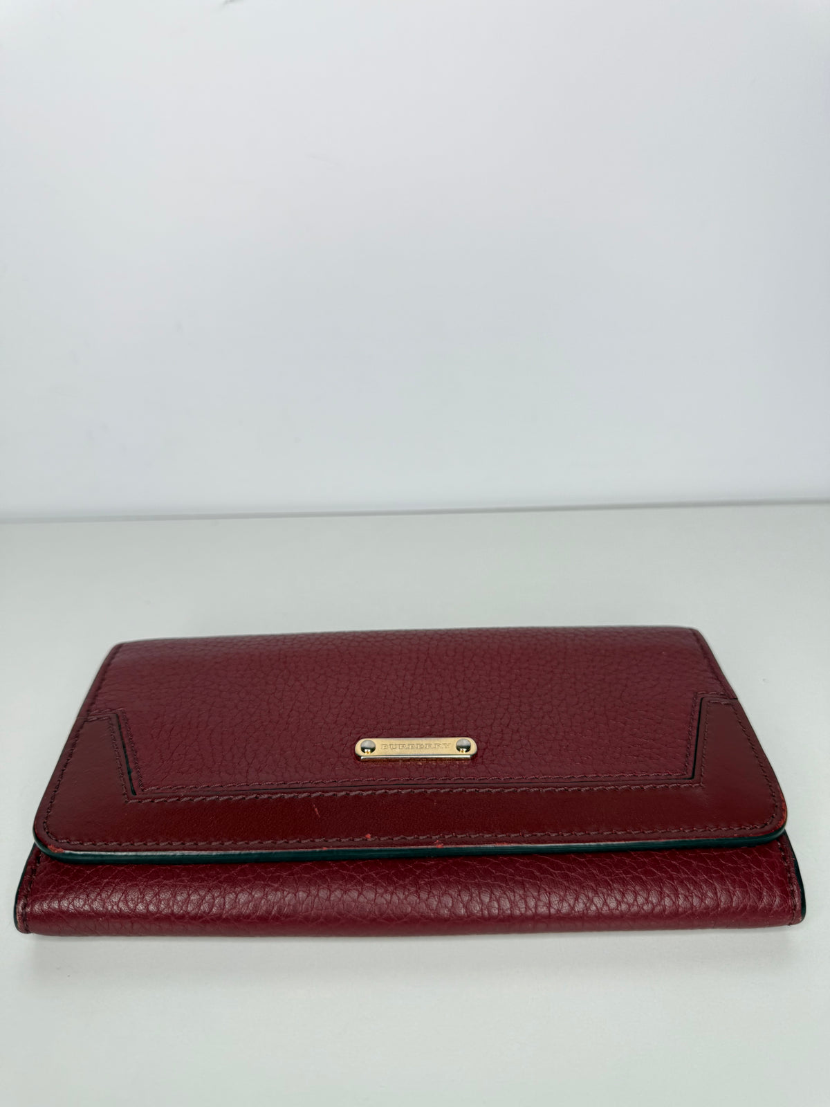 Burberry Burgundy Leather Ziggy Wallet