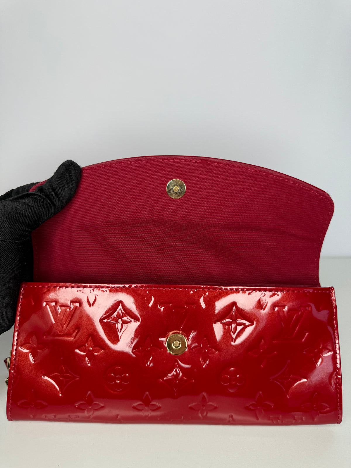 Louis Vuitton Rose Pop Monogram Vernis Sunset Boulevard Clutch Bag