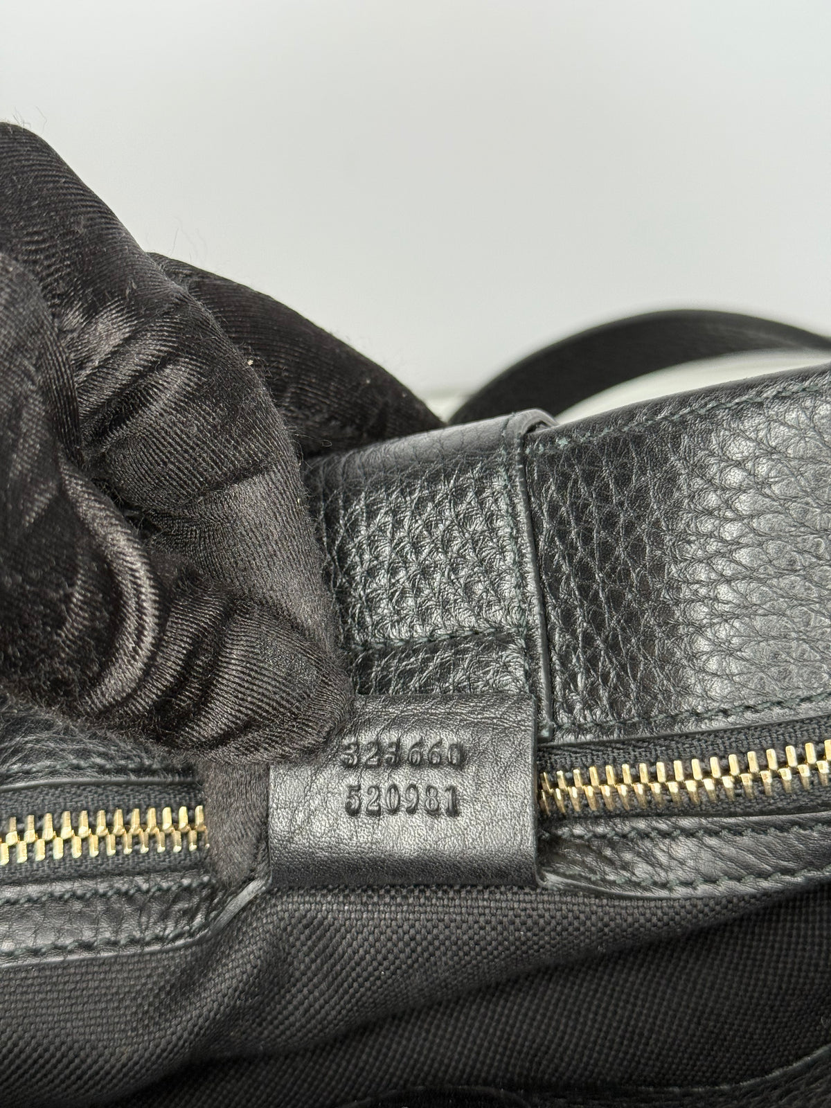 Gucci Black Pebbled Leather Bamboo Top Handle Medium Tote Bag