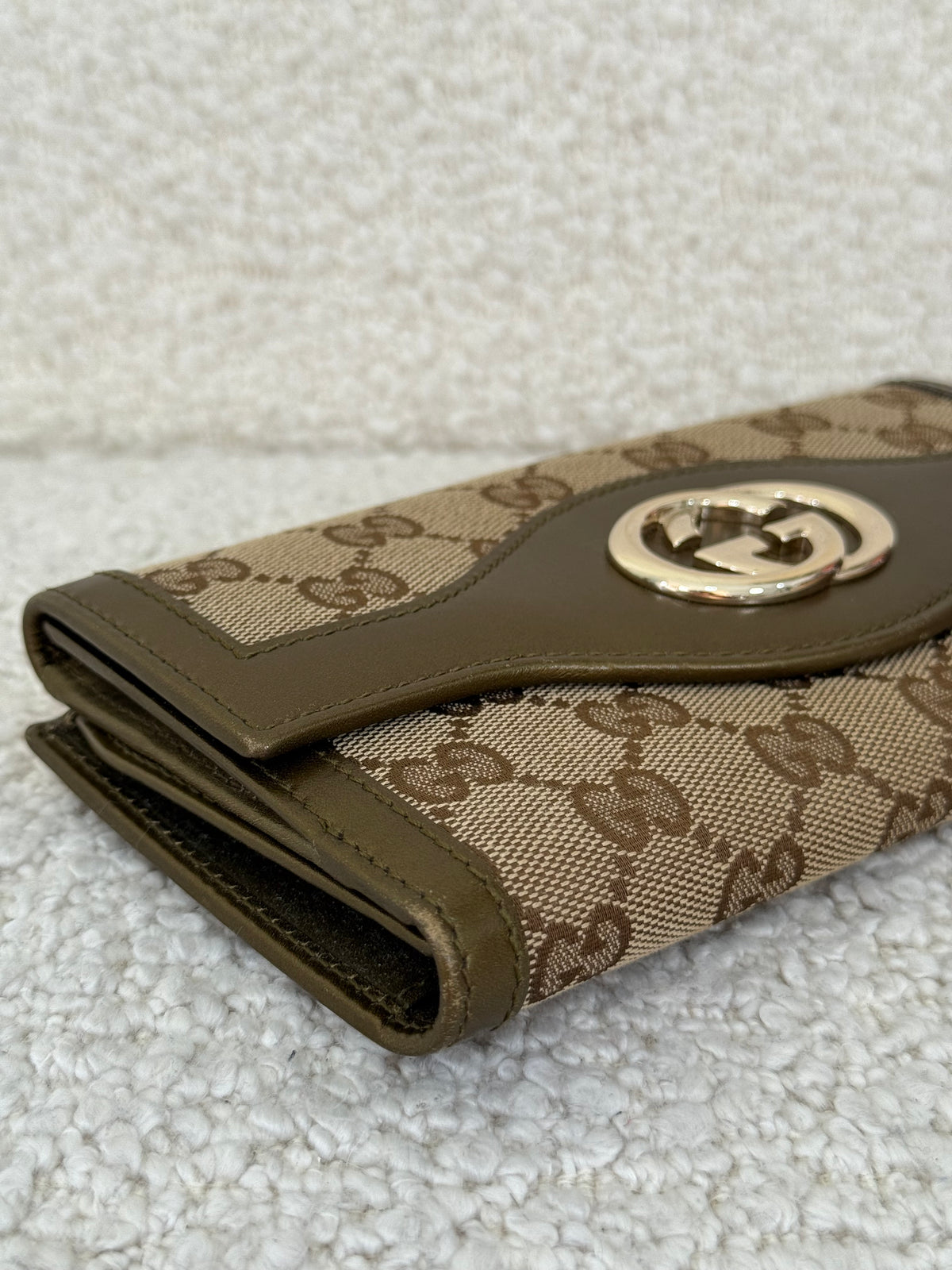 Gucci GG Interlocking Canvas Bifold Long Wallet Brown