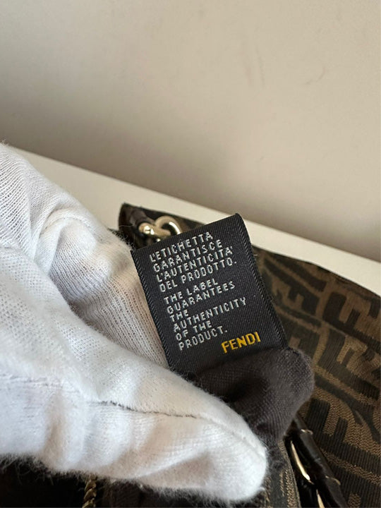 Fendi Tobacco Zucca Print Canvas Small Mia Tote Bag