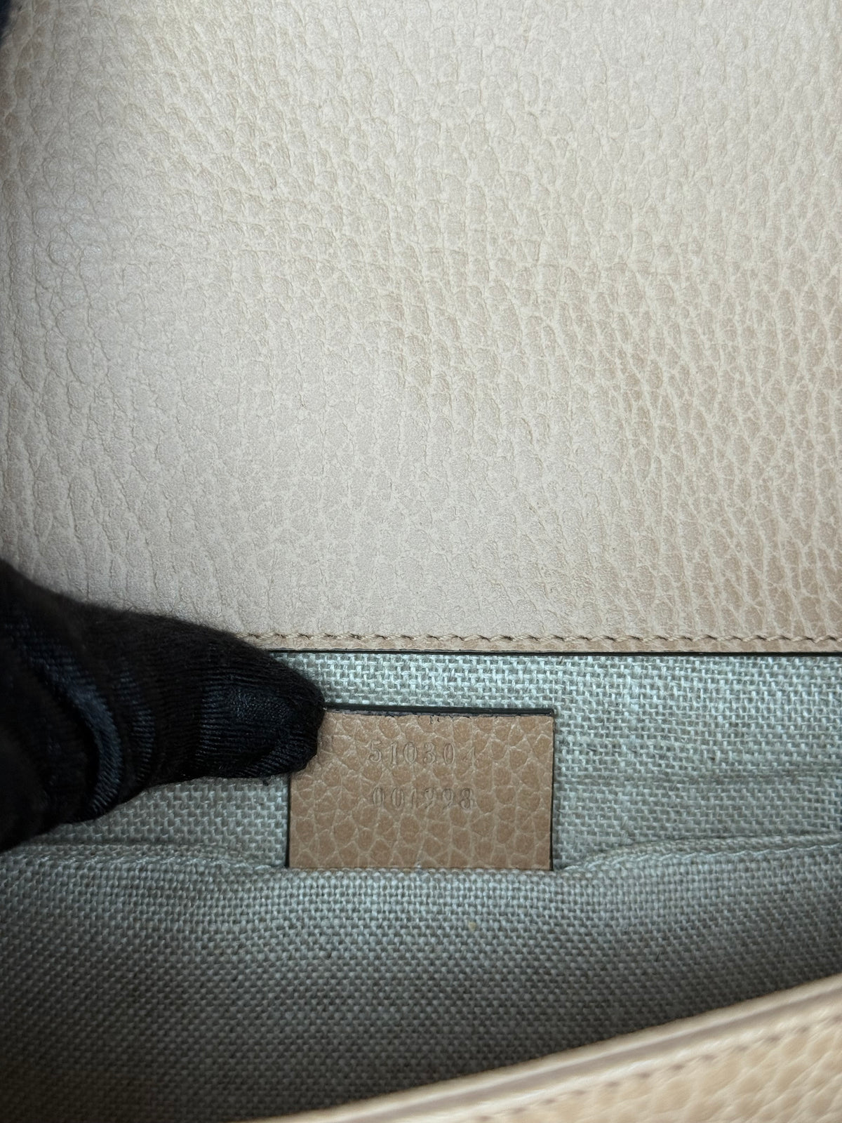 Gucci Dollar Calfskin Small Interlocking G Shoulder Bag Beige