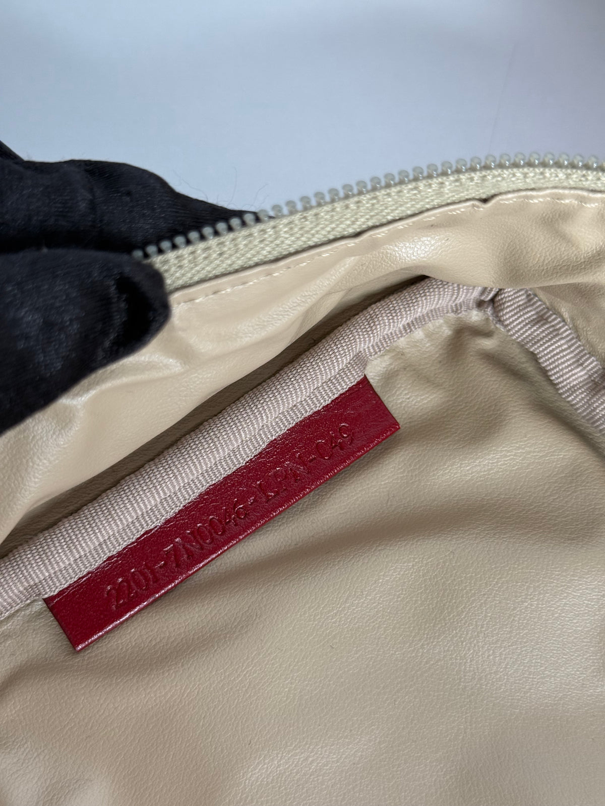 Fendi Beige and Red Zucchino Canvas Cosmetic Pouch
