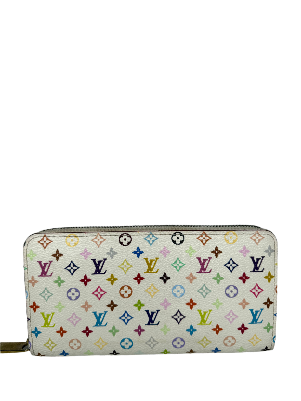 Louis Vuitton x Murakami White Monogram Multicolore Canvas Zippy Wallet