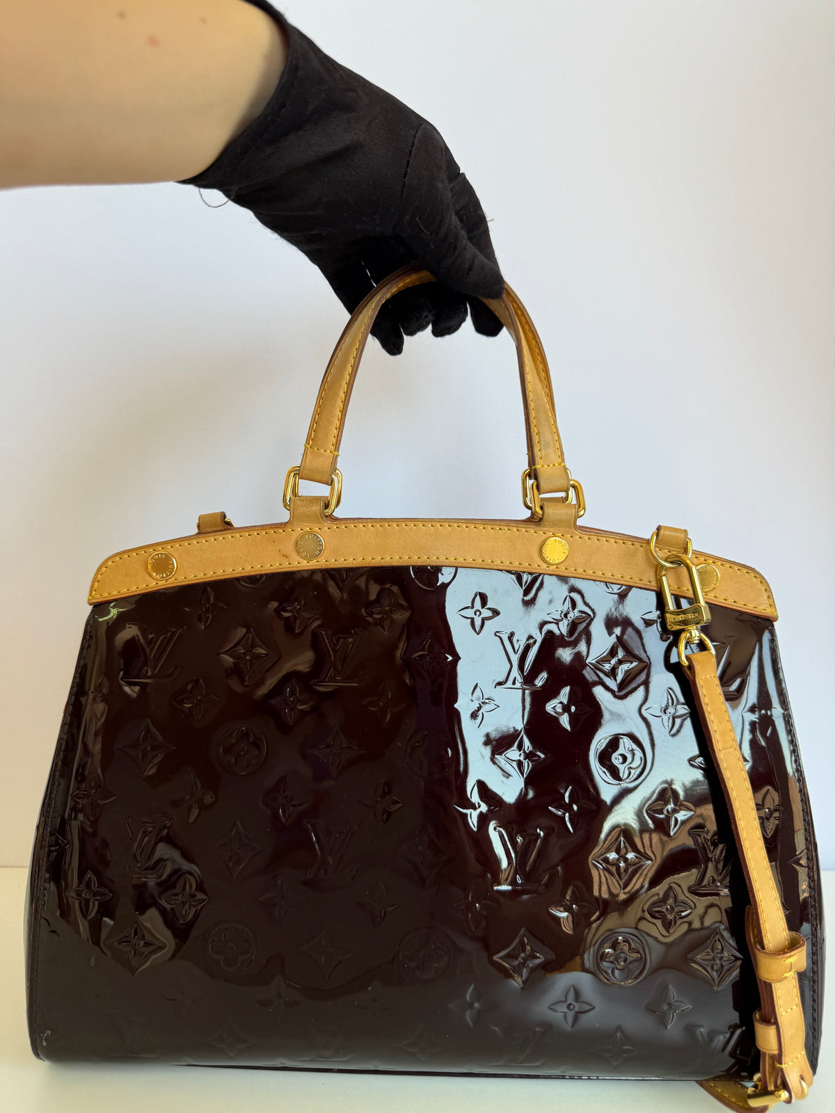 Louis Vuitton Amarante Monogram Vernis Brea MM Bag