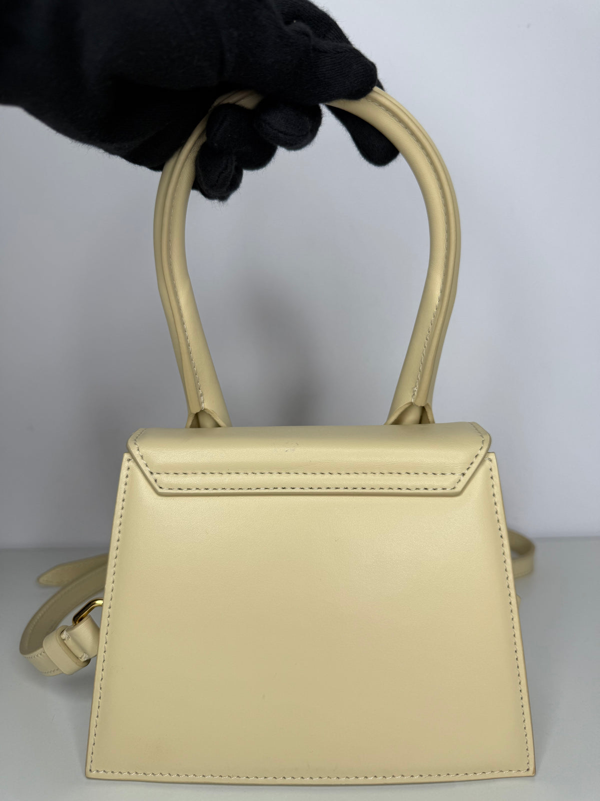 Jacquemus Le Chiquito Ivory Leather Top Handle Bag