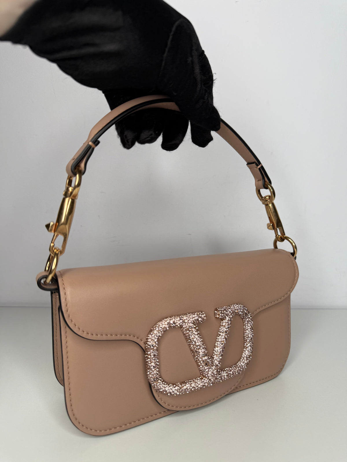 Valentino Garavani Small Loco Beige Jewel Logo bag