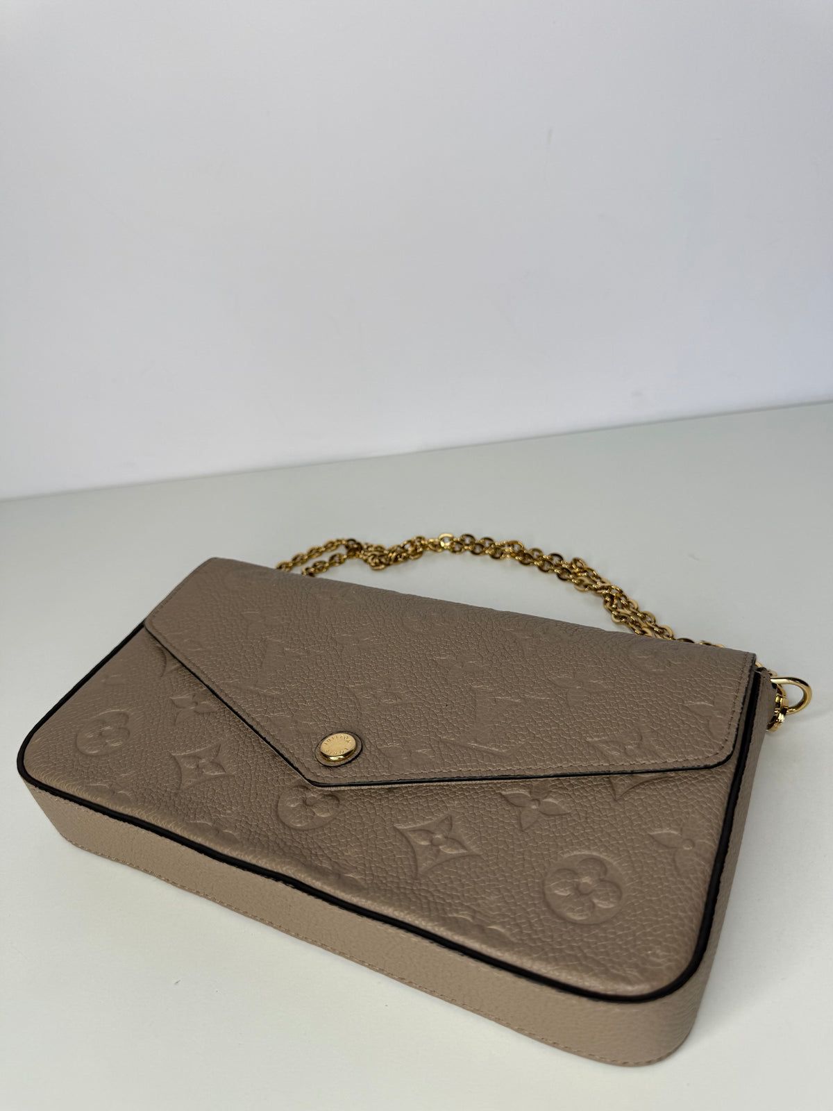 Louis Vuitton Félicie Pochette Monogram Empreinte Leather Tourterelle