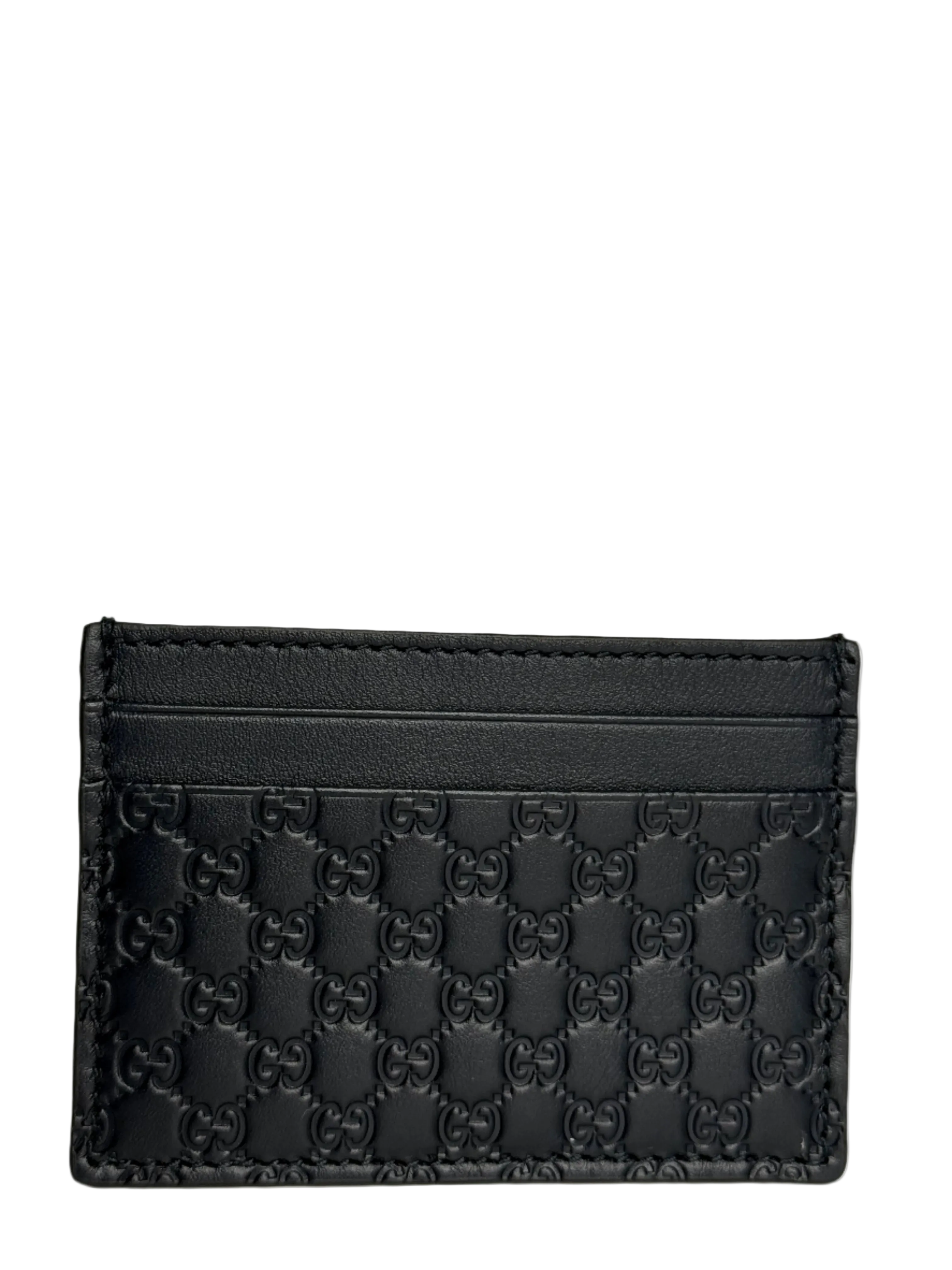 Gucci Microguccissima Black Leather Card Case