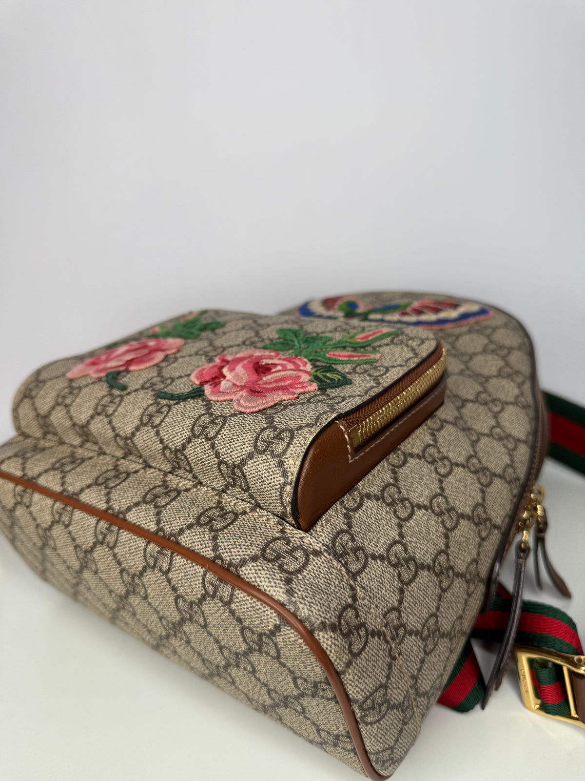 Gucci Limited Edition GG Supreme Butterfly Embroidered Small Backpack