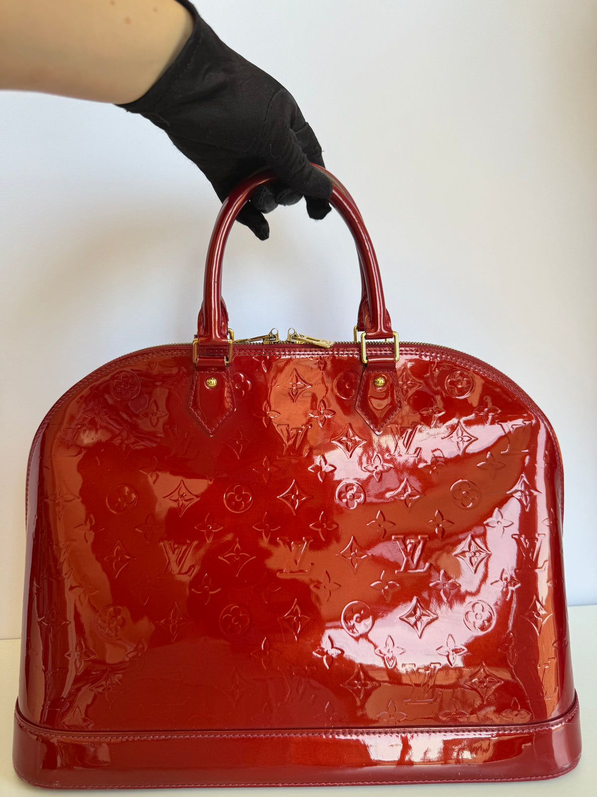 Louis Vuitton Alma GM Red Monogram Vernis