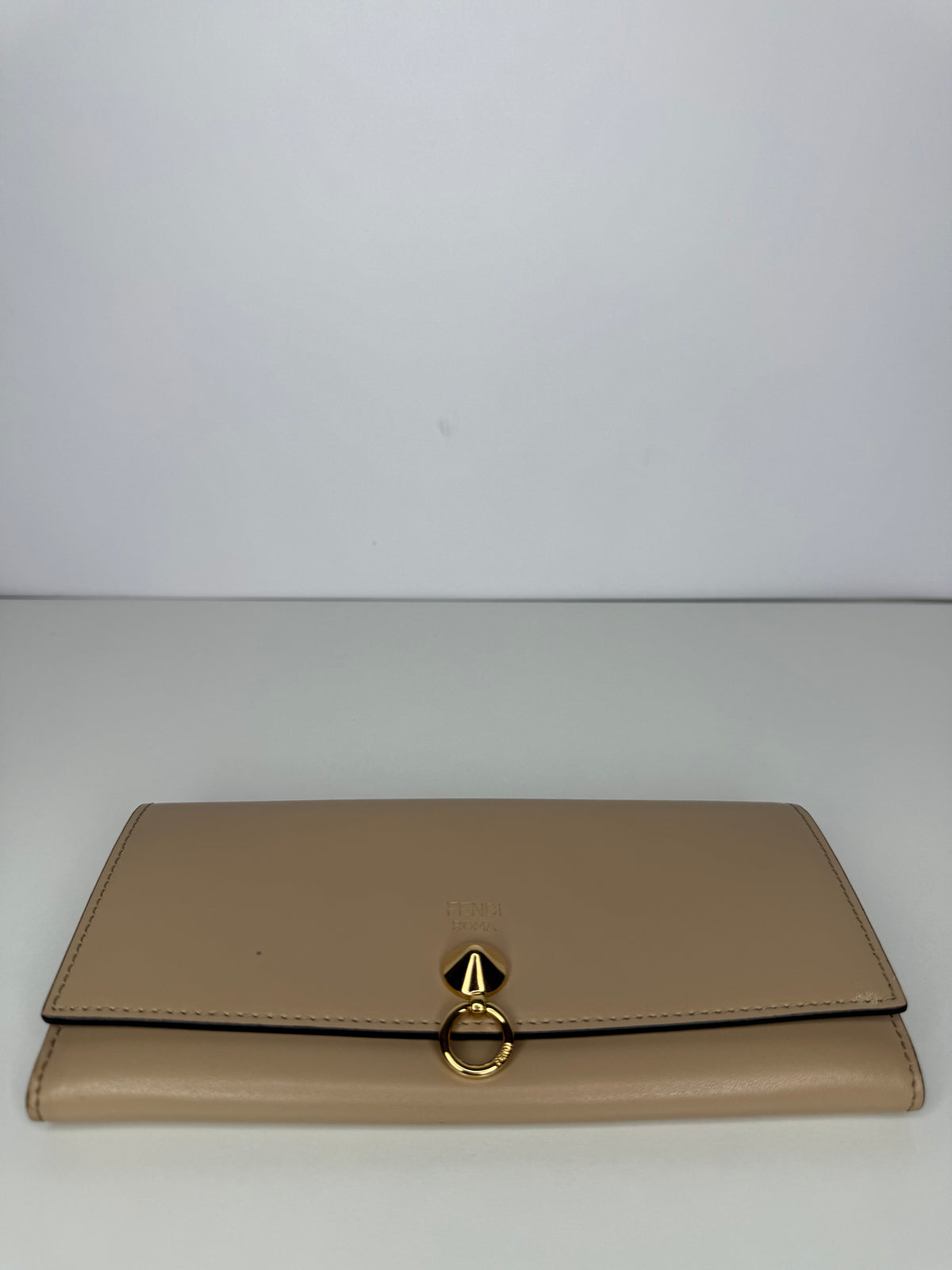 Fendi Beige Leather By The Way Flap Wallet