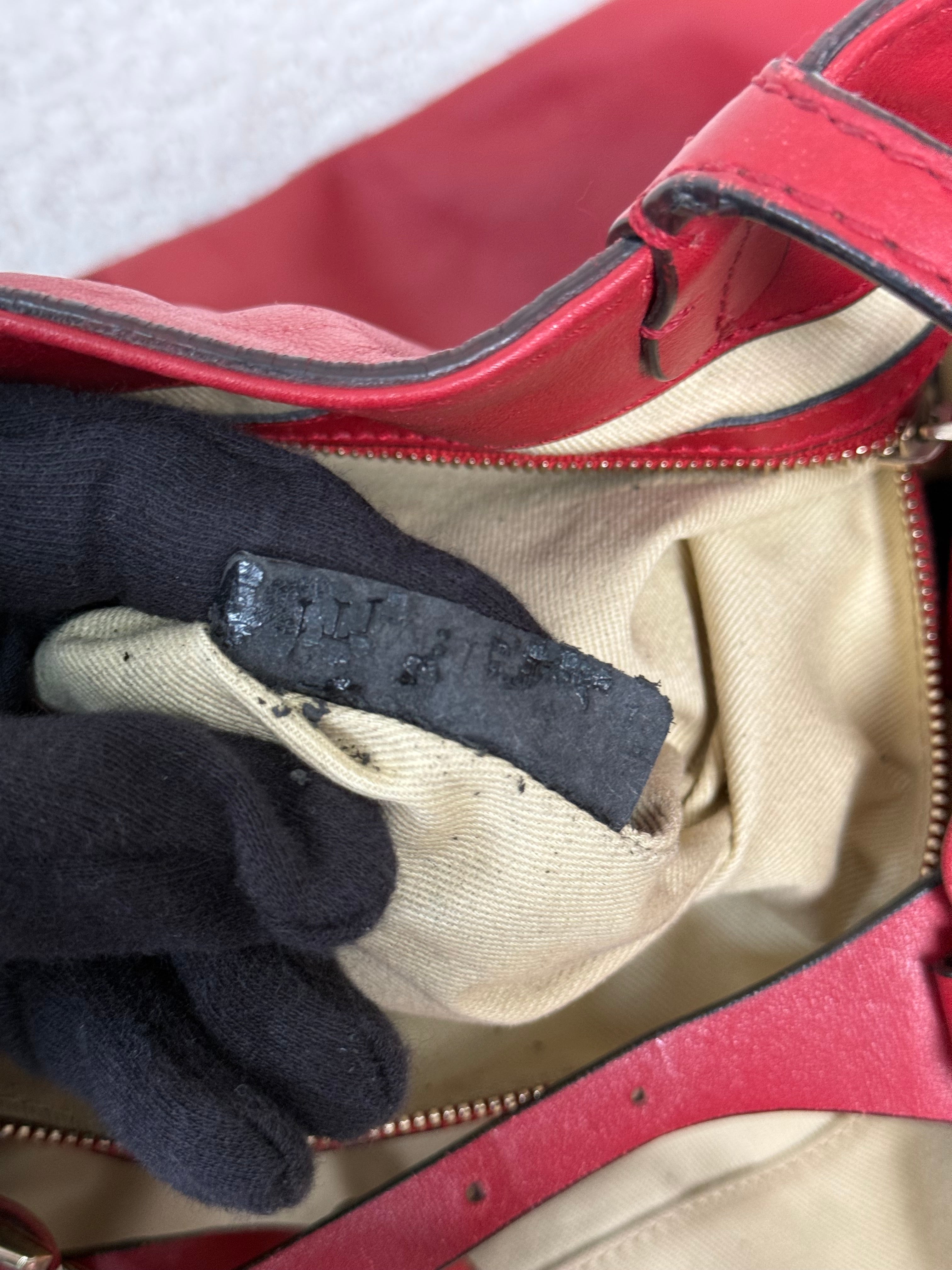 Valentino Red Leather Rockstud Va Va Voom Large Tote Bag