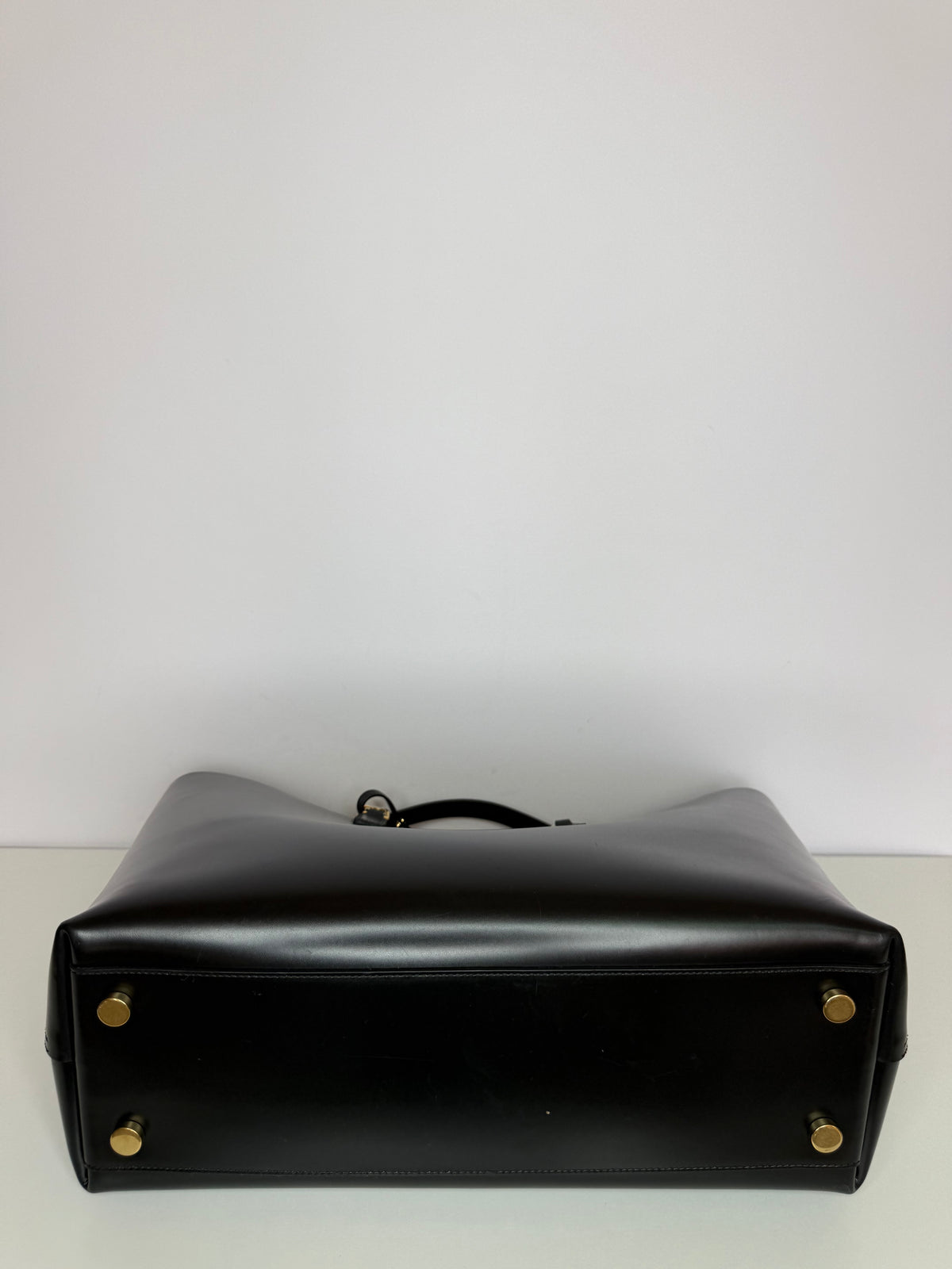 Saint Laurent Black Leather Monogram Double Chain Tote