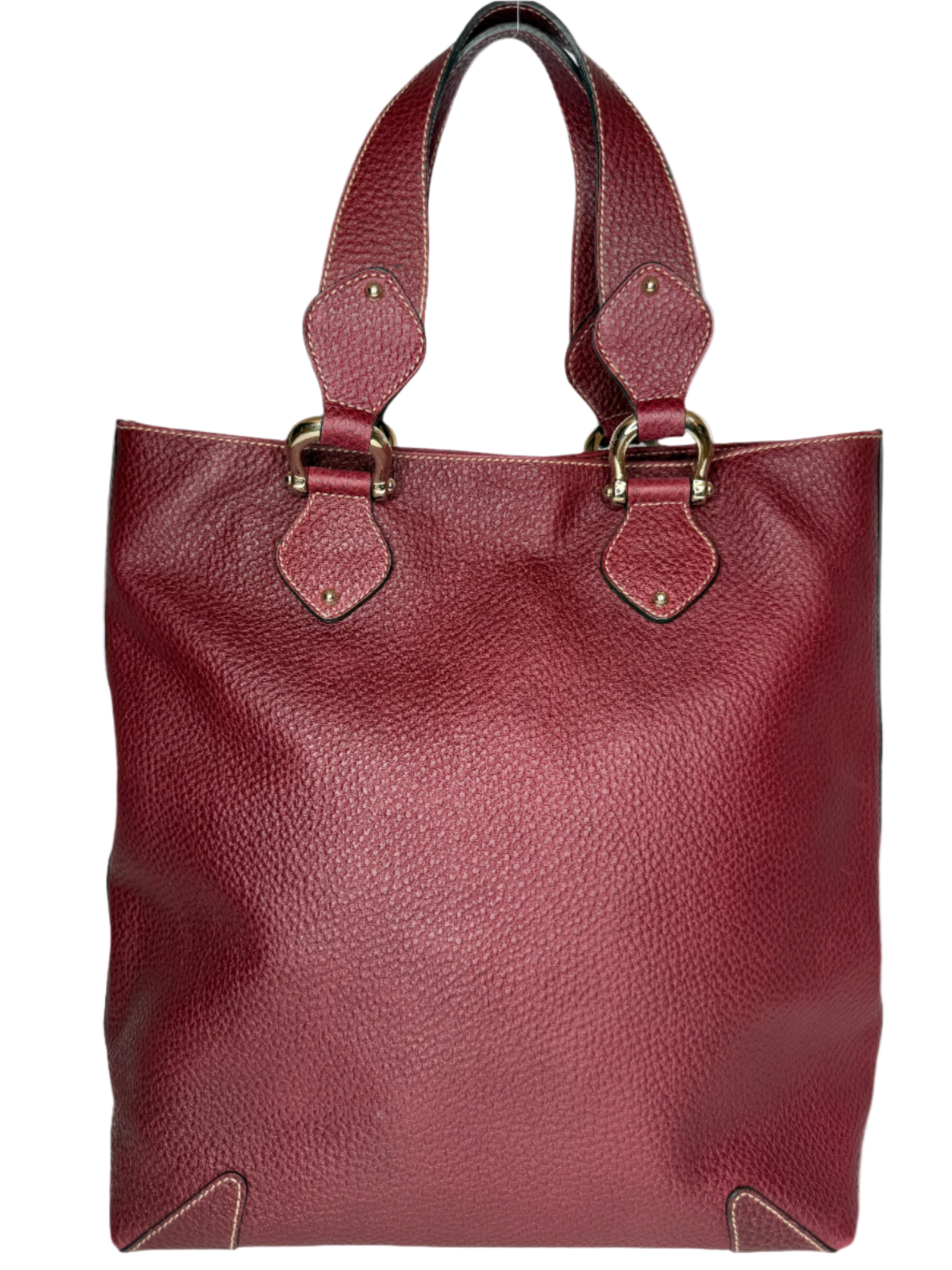 Gucci Burgundy Leather Weekend Tote Bag