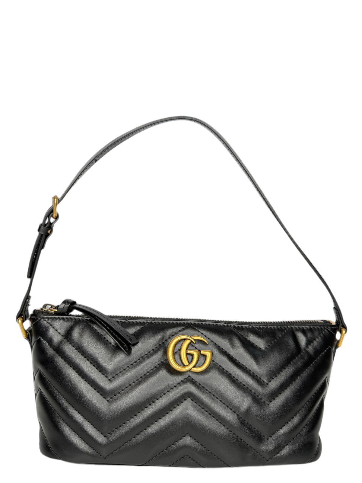 Gucci GG Marmont Black Matelassé Leather Pochette