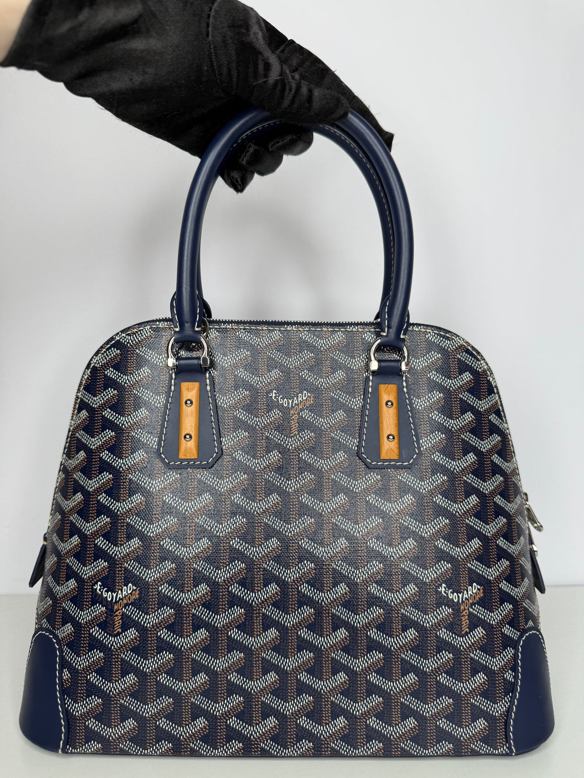 Goyard Navy Blue Goyardine Vendôme Mini Bag