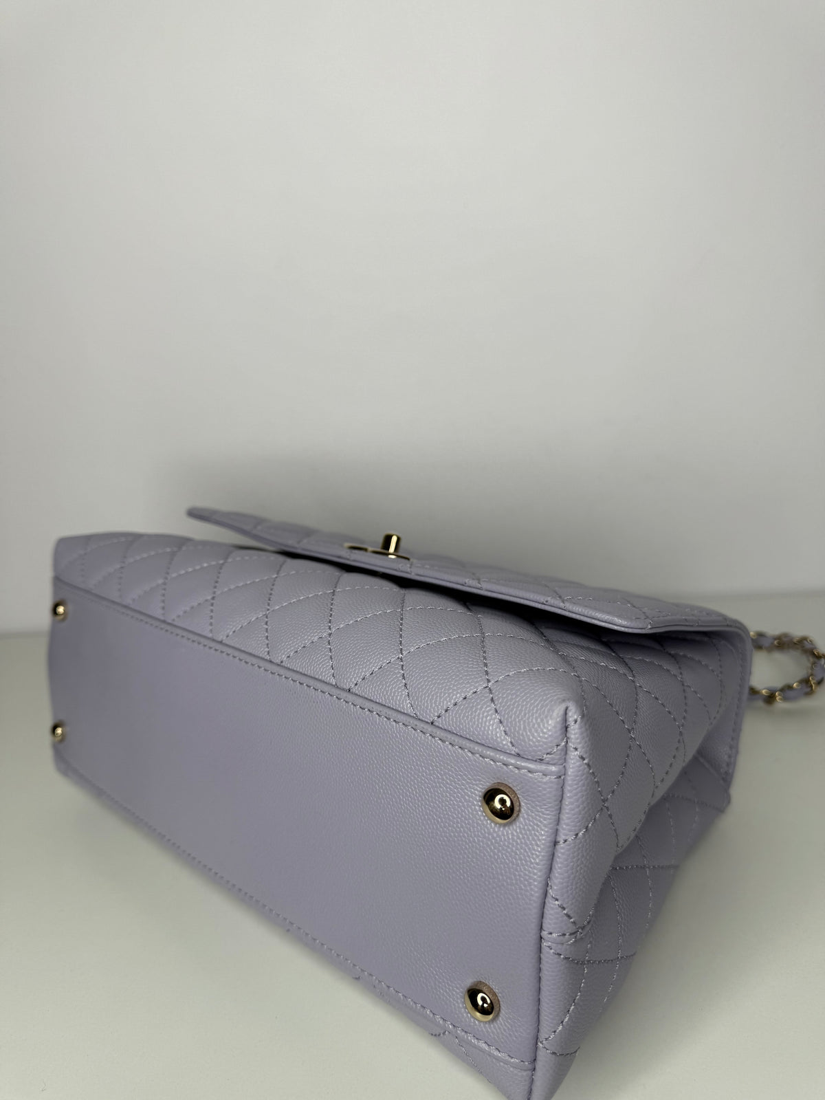 Chanel Caviar Quilted Small Coco Handle Flap Light Purple