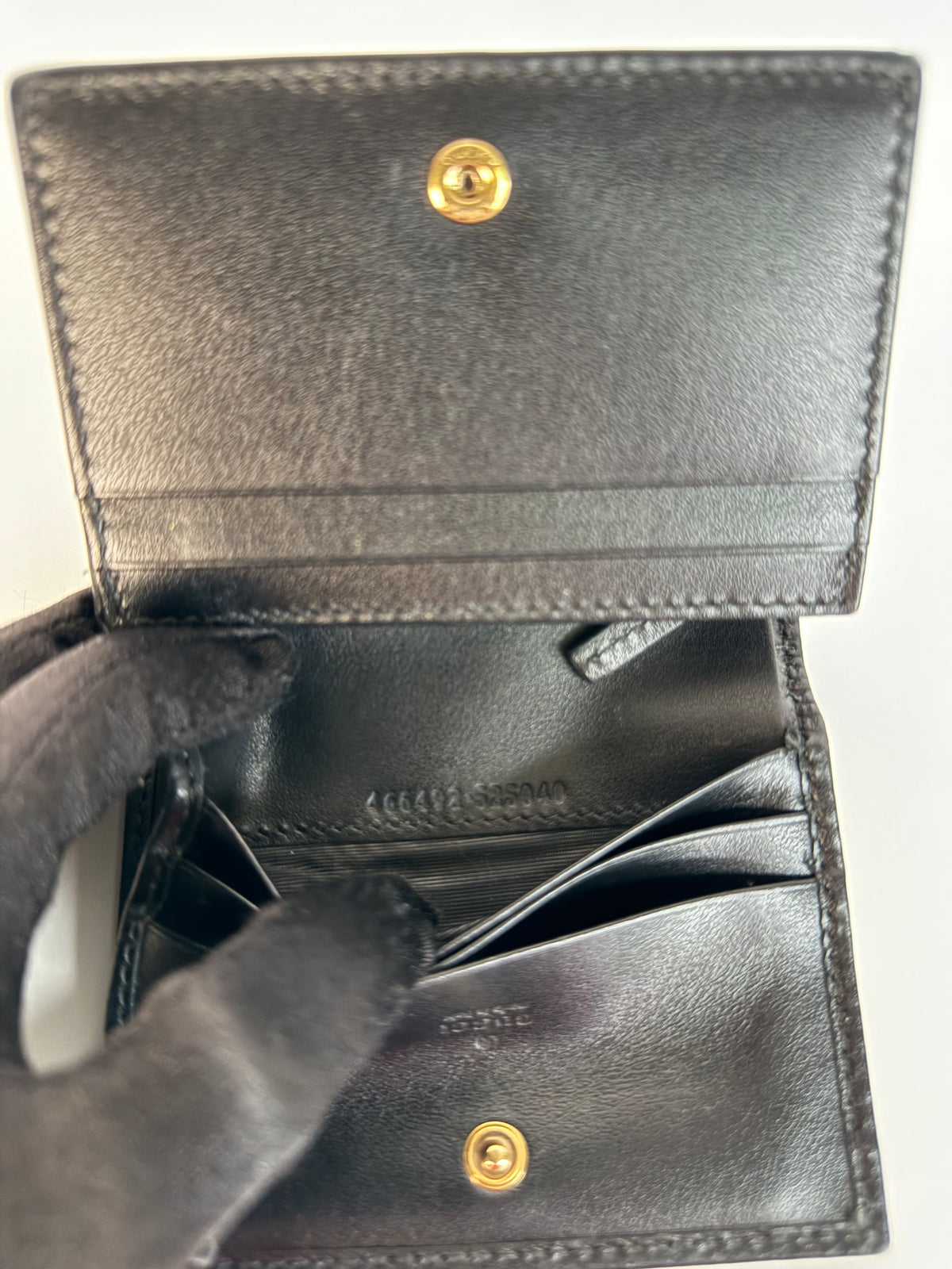 Gucci GG Marmont Black Calfskin Matelasse Card Case Wallet