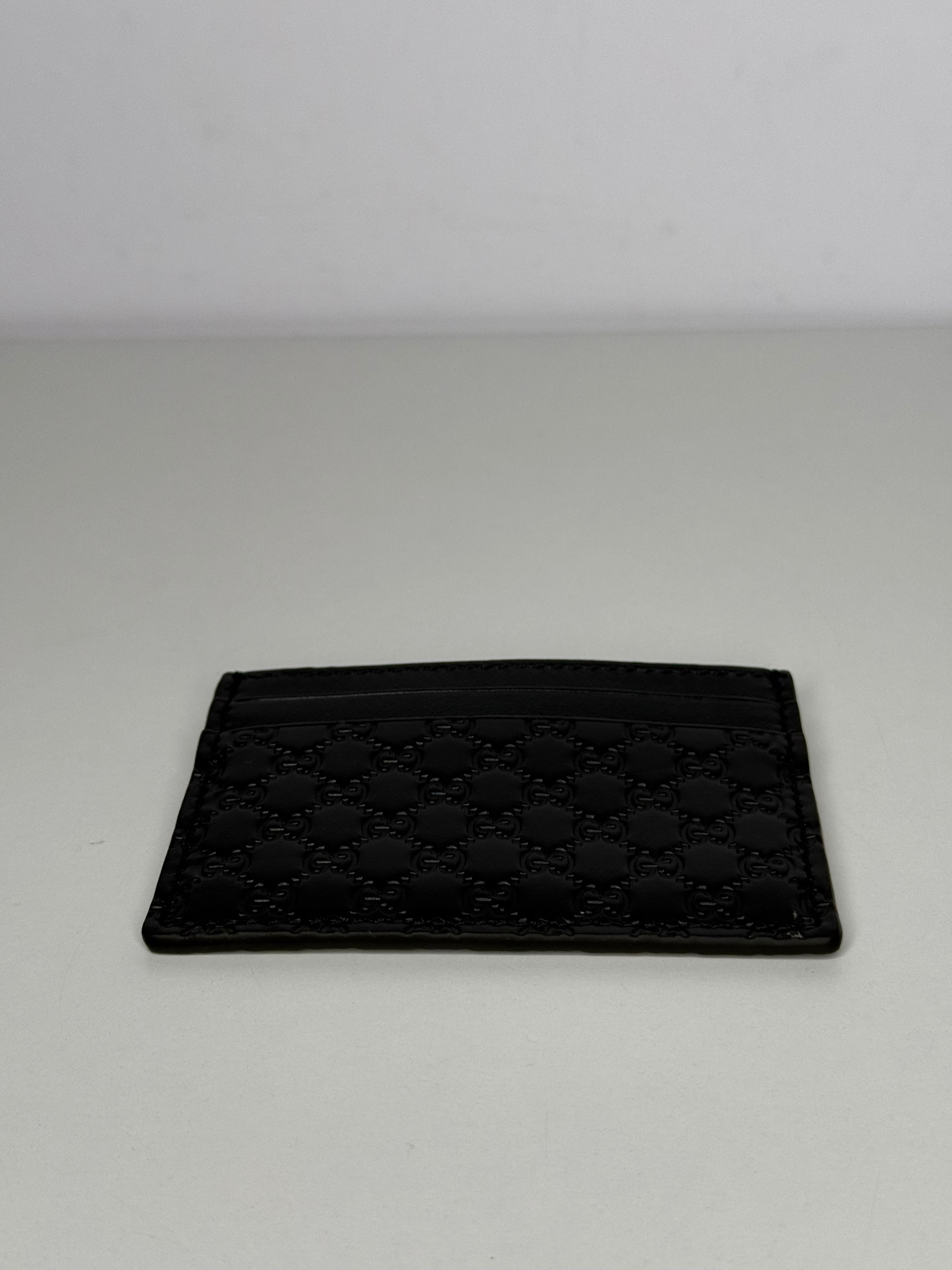 Gucci Microguccissima Black Leather Card Case
