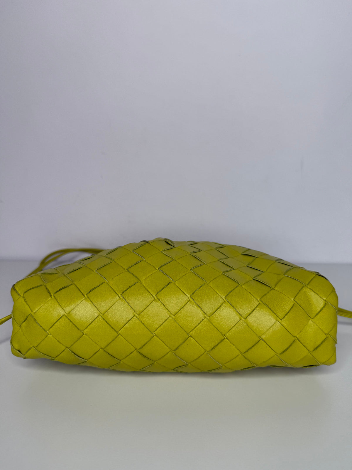 Bottega Veneta The Pouch Mini Intrecciato Kiwi Leather Clutch Bag