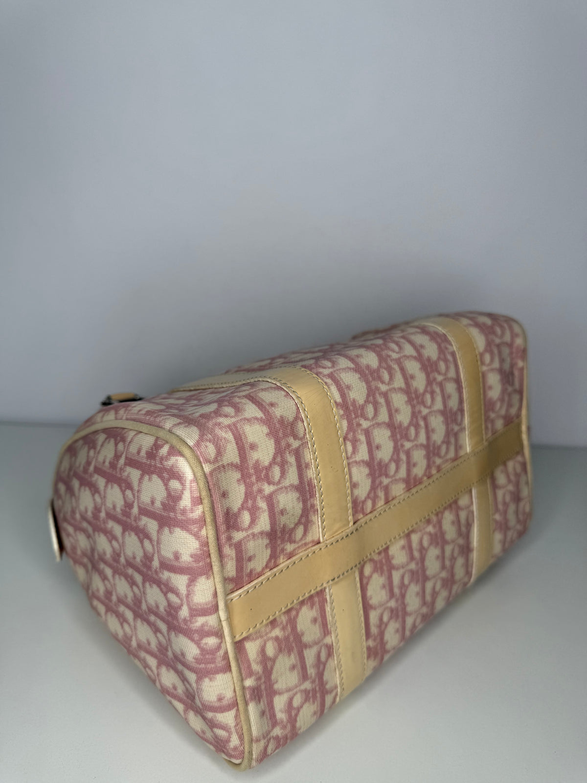 Christian Dior Vintage Pink Trotter Boston Bag