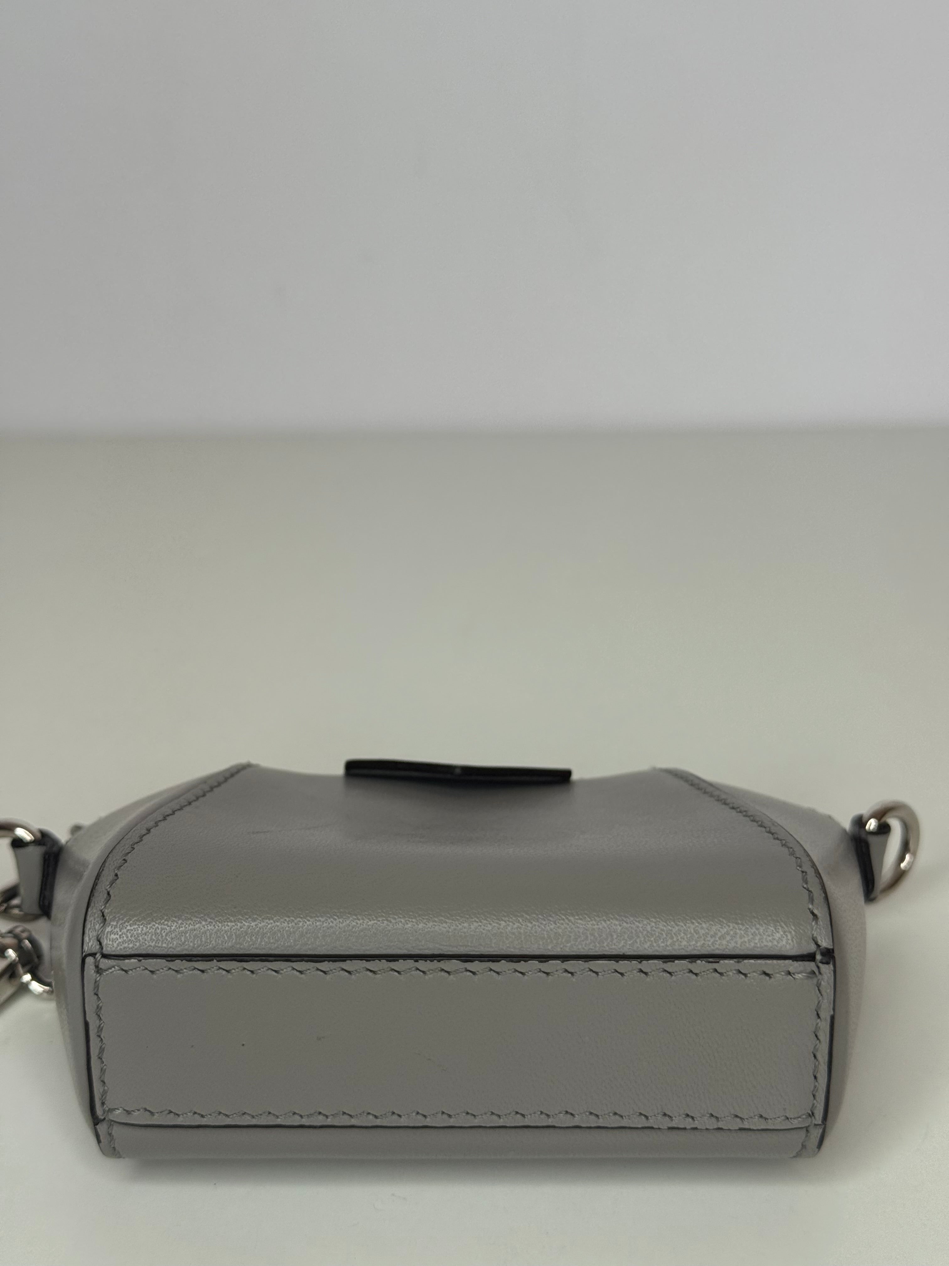 Givenchy Baby Antigona Grey Leather with Chain Mini Bag/Charm