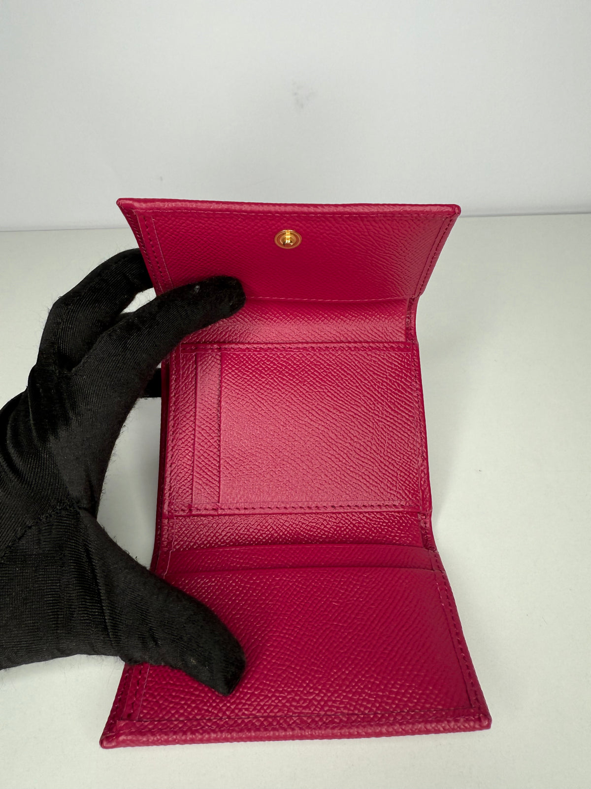 Dolce Gabbana Dauphine Calfskin French-Flap Wallet in Fuchsia