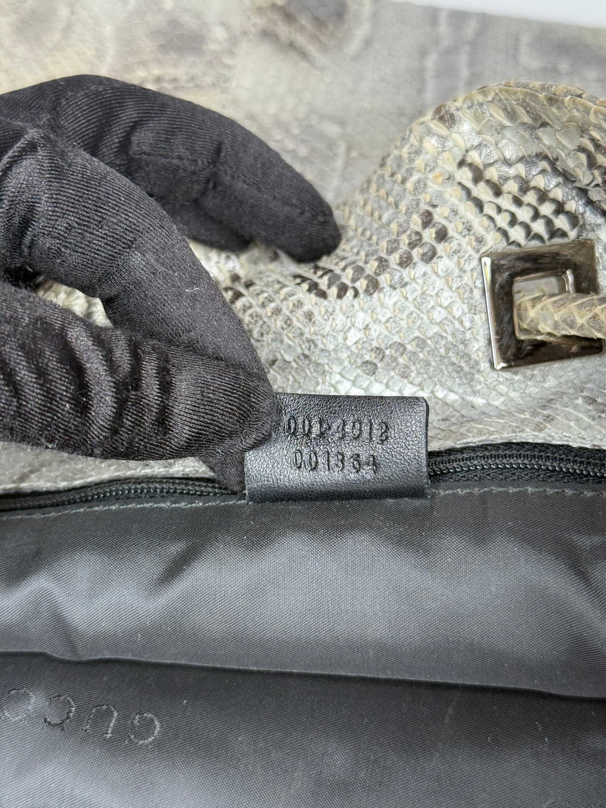 Gucci Vintage Python Leather Shoulder Bag