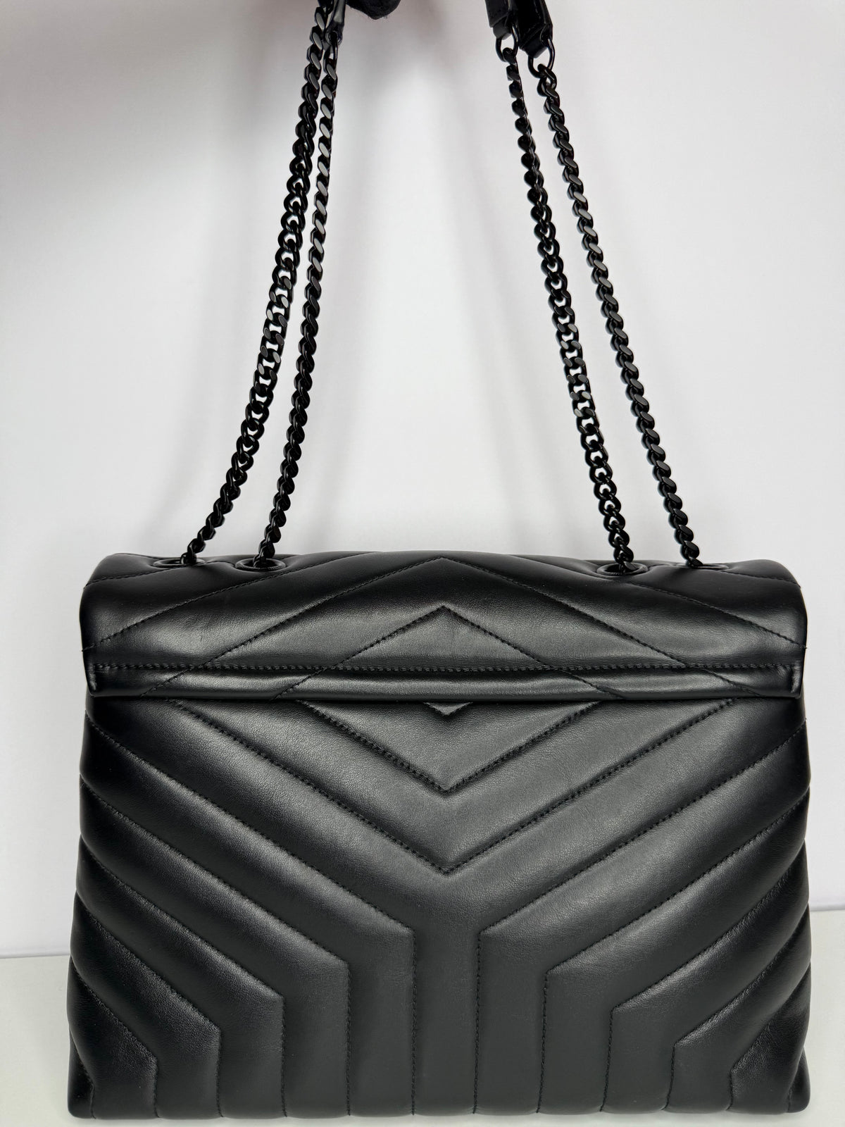 Saint Laurent Large LouLou Black Quilted Leather Monochrome Hardware