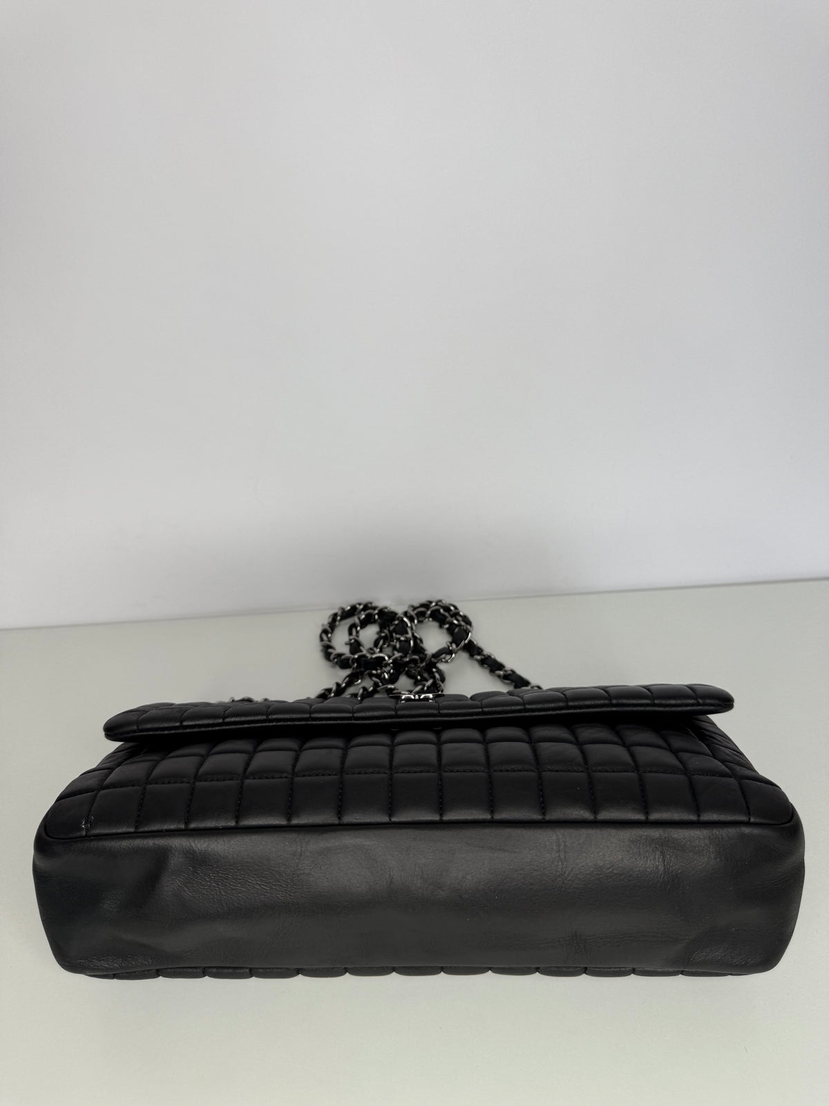 Chanel CC Lock Bubble Quilted Iridescent Calfskin East West Flap