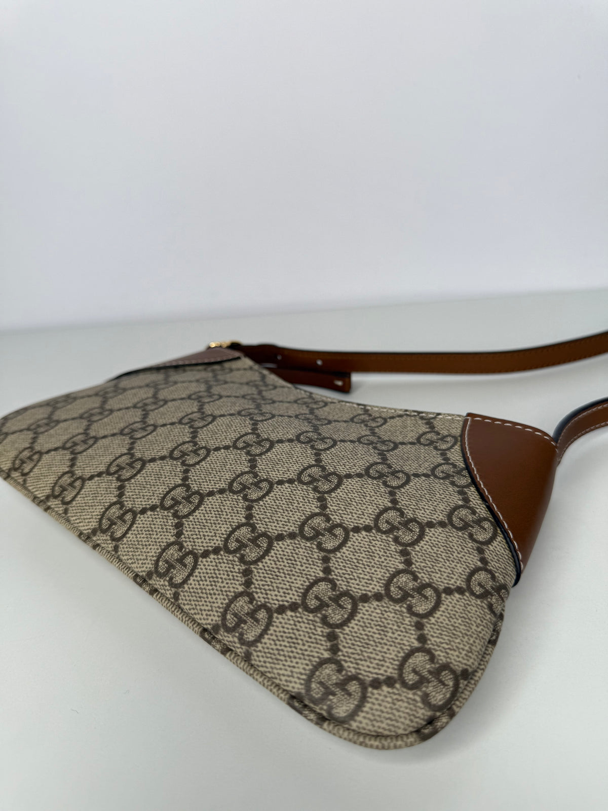 Gucci GG Emblem Beige and Brown Super Mini Pochette