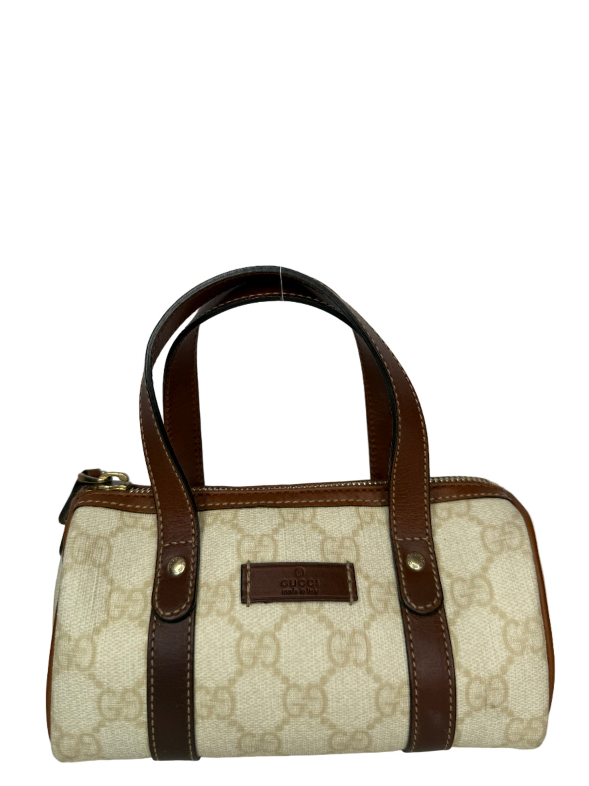 Gucci White GG Coated Canvas Mini Joy Boston Bag