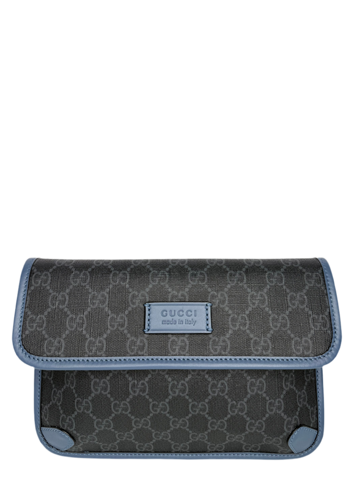 Gucci Men’s Black/Grey GG Supreme Monogram Web Slim Belt Bag