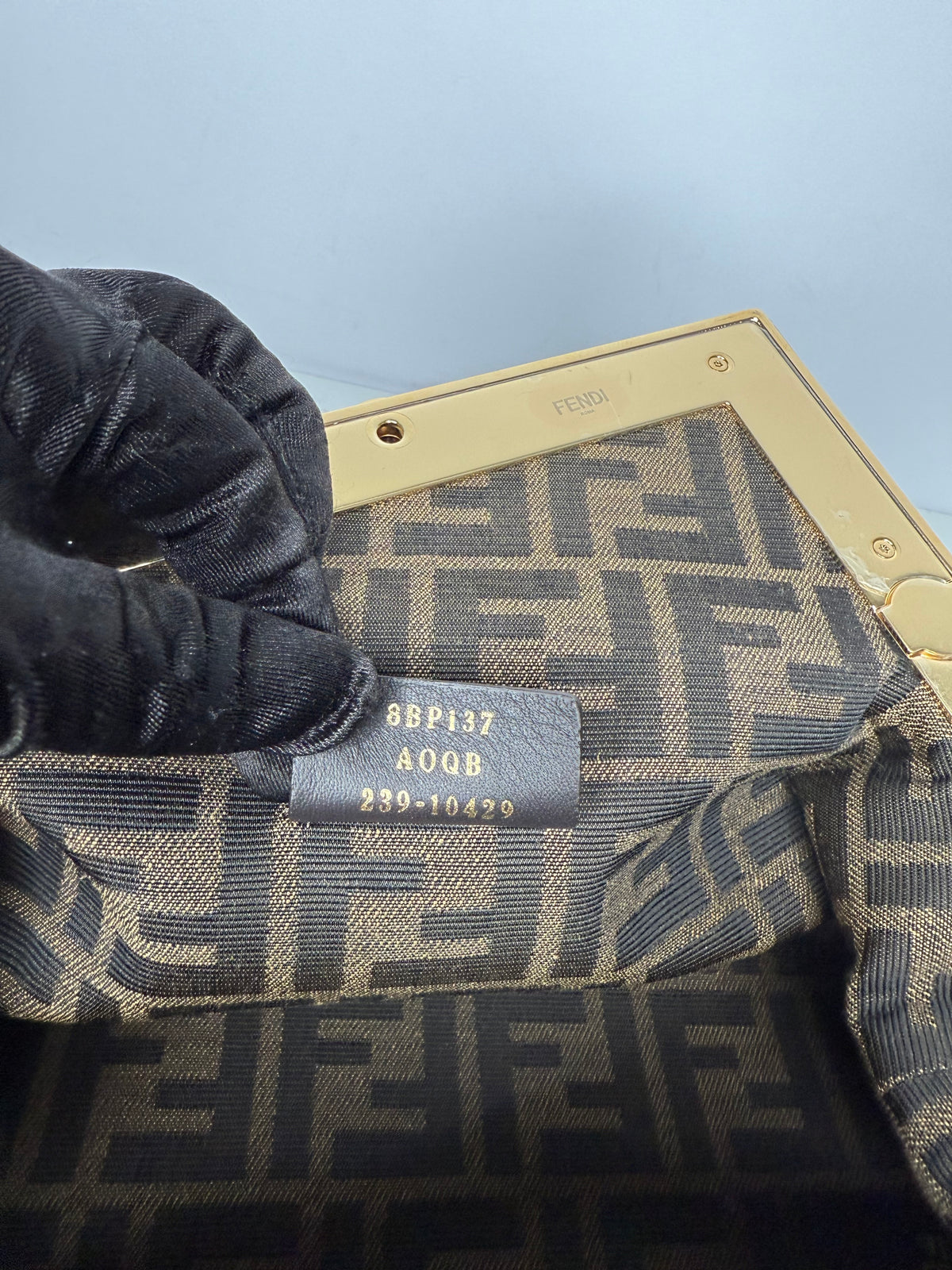 Fendi First Midi Brown FF Jacquard Bag