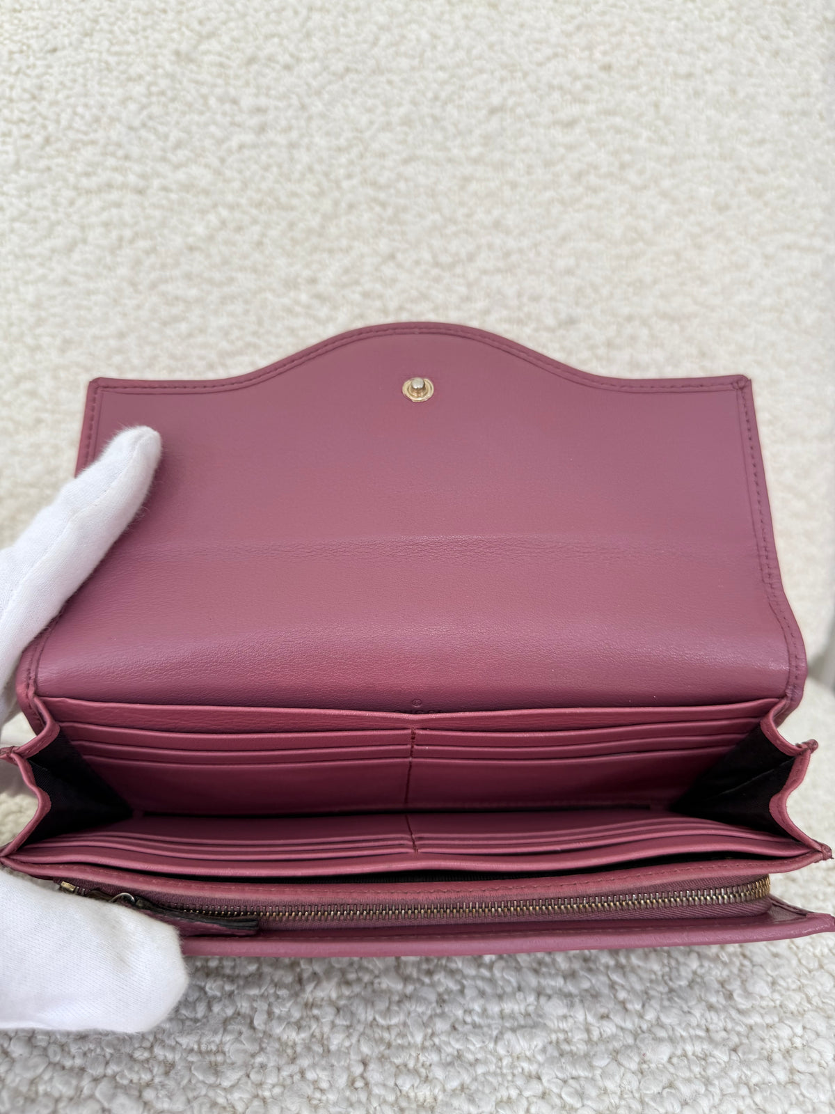 Gucci GG Interlocking Canvas Bifold Long Wallet Pink