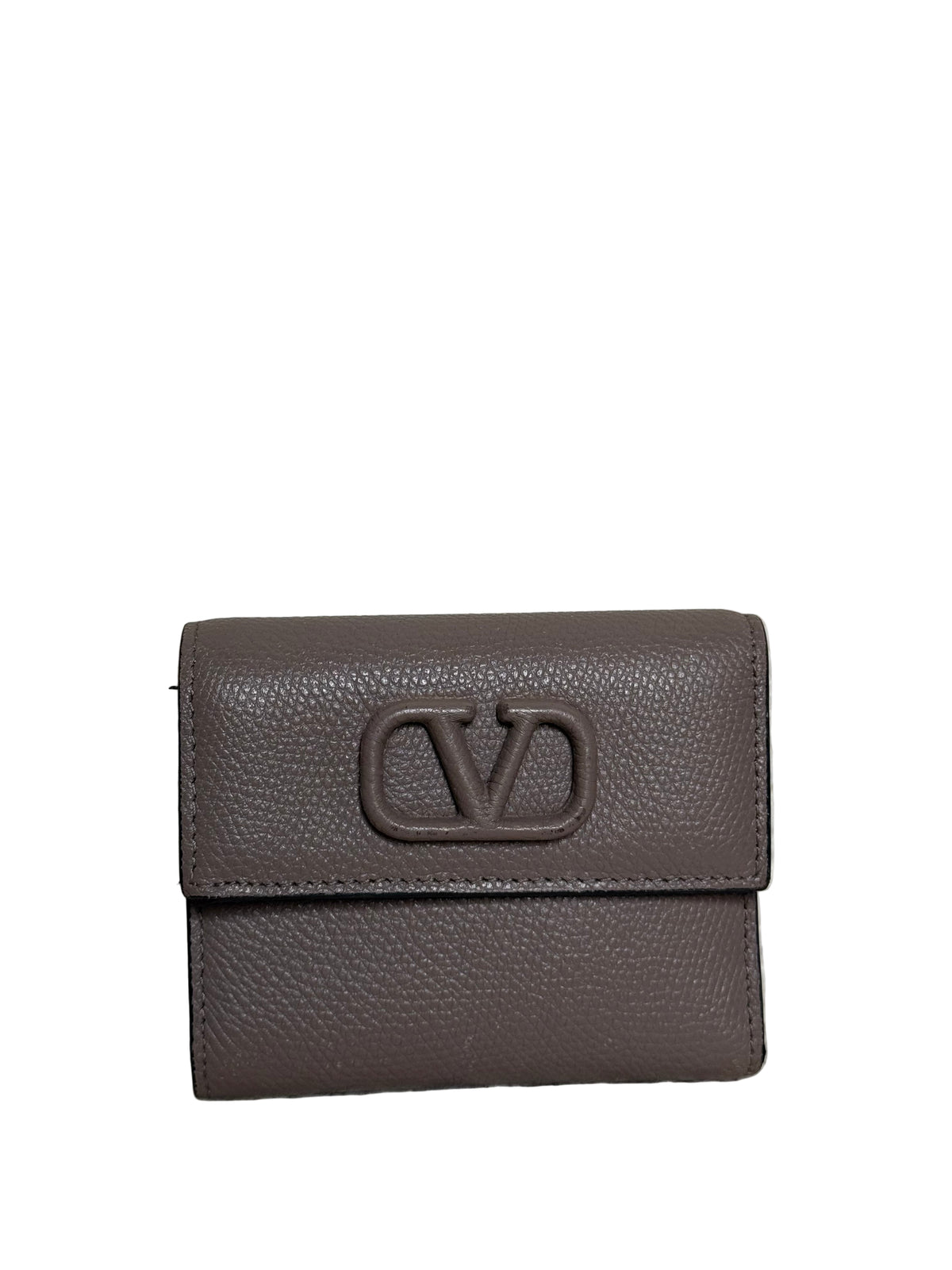 Valentino Garavani V-sling Wallet Grey Leather