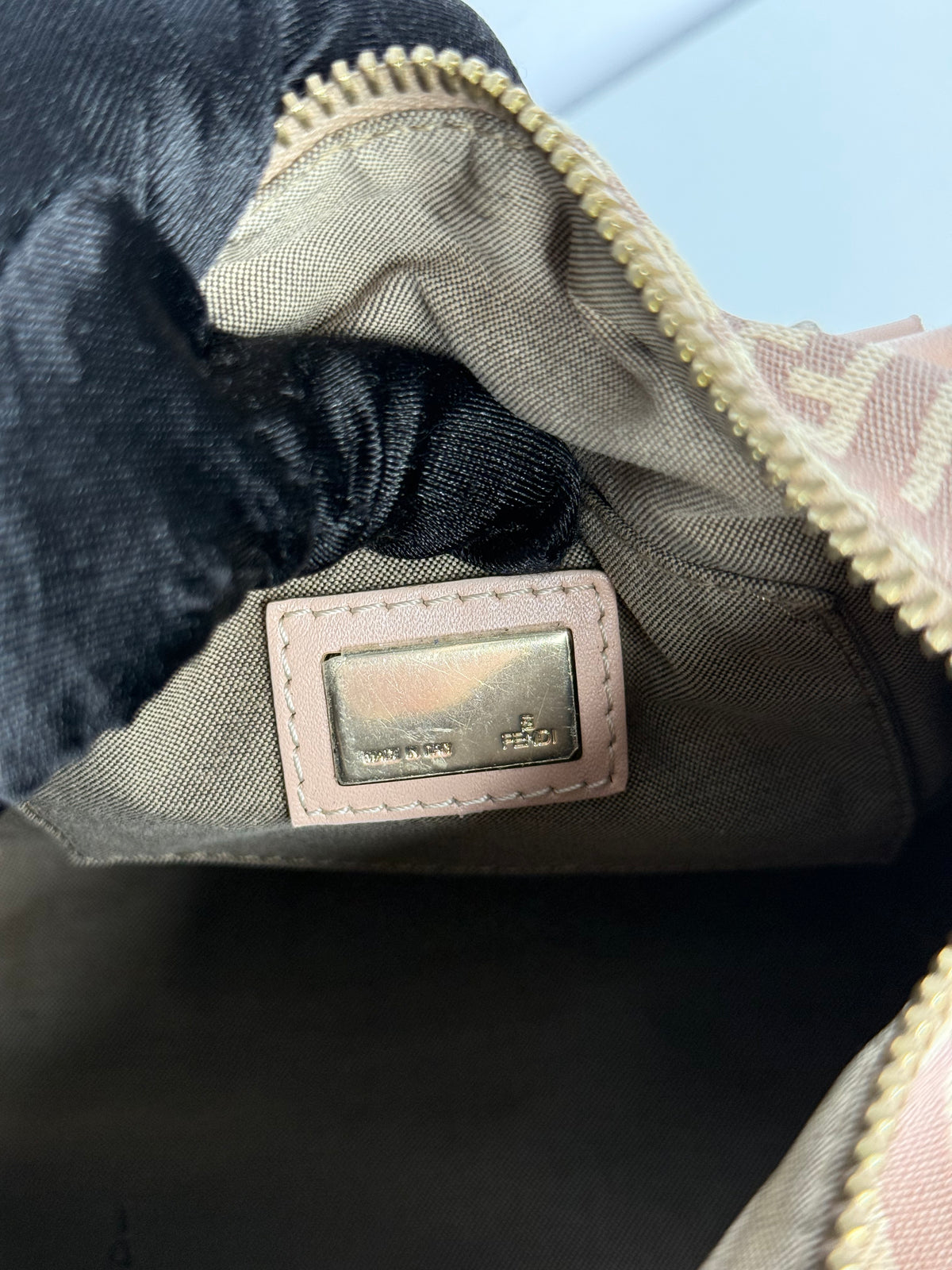 Fendi Zucchino Canvas Mini Boston Bag Pink