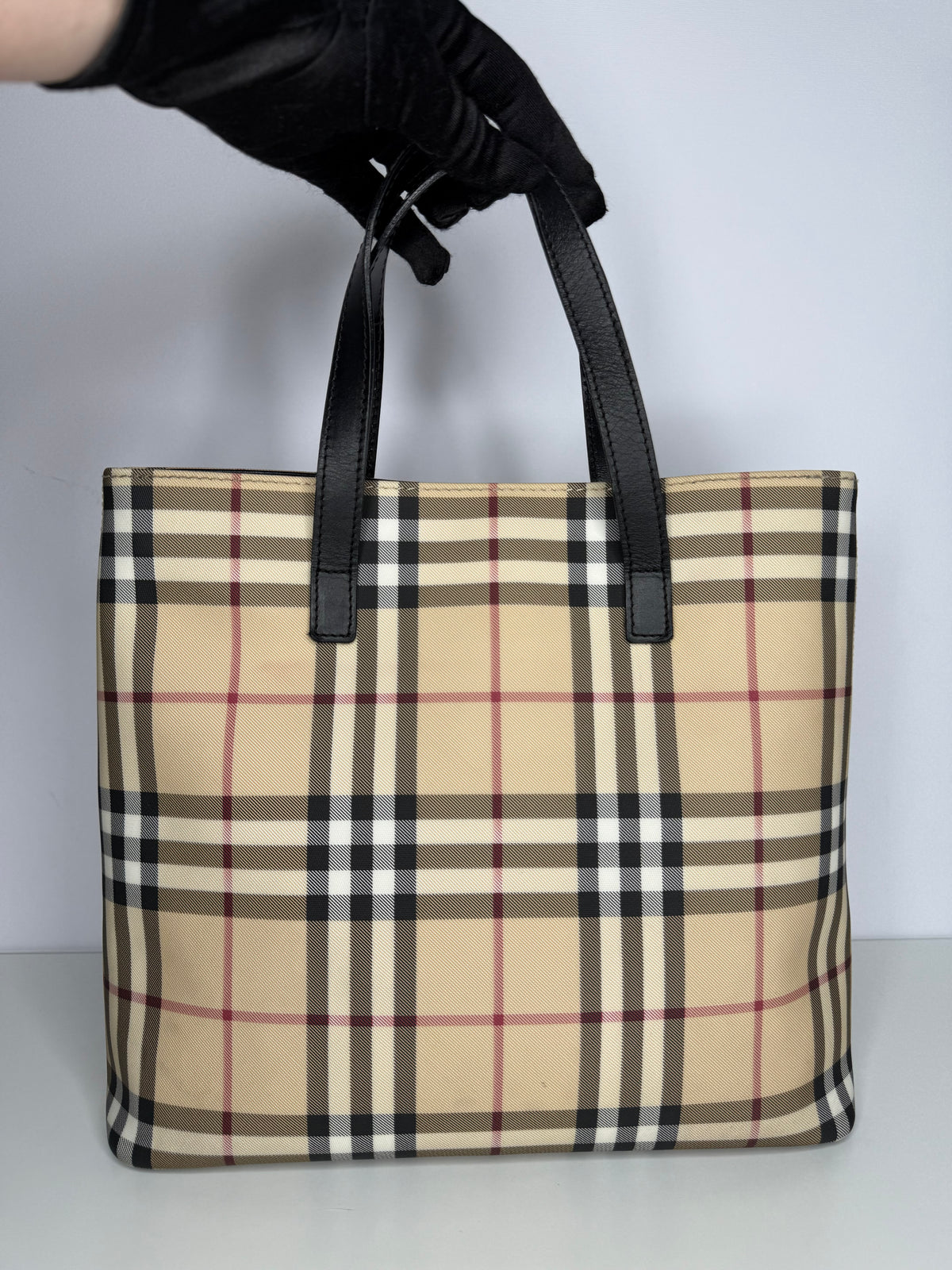 Burberry Beige Nova Check Canvas Shopper Tote