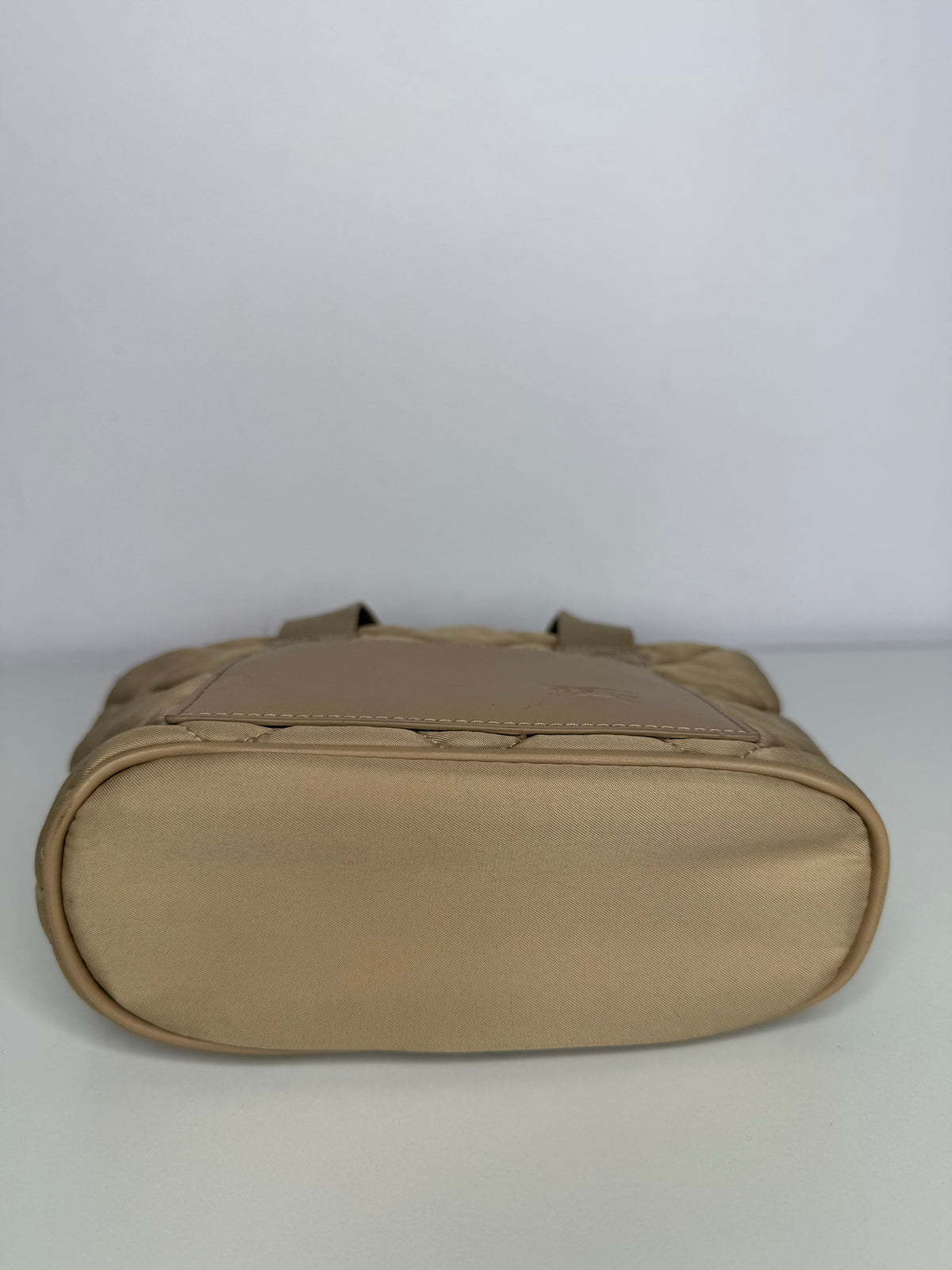 Burberry Mini Cabas Beige Quilted Canvas Tote